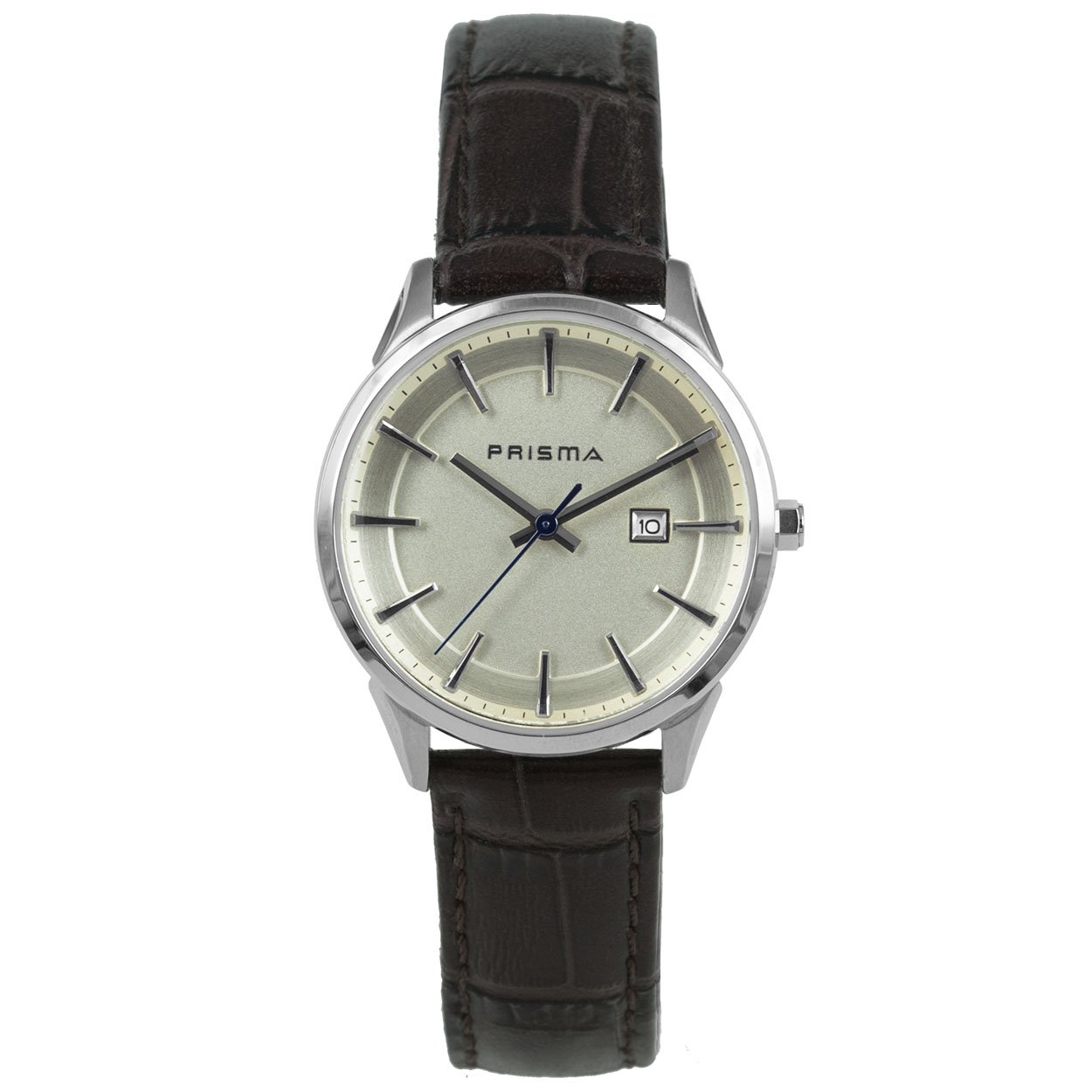 P1571
Prisma dames horloge met lederen band.
- Kast maat: 30mm
- Kast dikte: 8mm
- Kast materiaal: Edelstaal
- Uurwerk type: Seiko VX82 met datum
- Glas type; Mineraal
- Waterdichtheid: 3 ATM
- Horlogeband: Bruin lederen band met gespsluiting
- Maat aansluiting band: 15mm
- Wijzerplaat; Zilver met zilver en blauwe aanduidingen.
- Licht functie: Nee
EAN: 8716667162051

Code: catdu

np1

CAT40