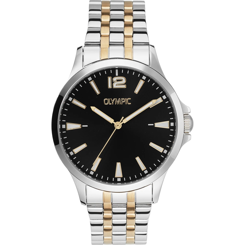 Olympic OL72HSS411B Dani Horloge Staal 40mm Bicolor
Dit unieke Olympic horloge met artikelnummer: OL72HSS411B is een herenhorloge met een classic sportieve uitstraling. Het horloge heeft een ronde stalen kast met een zwarte wijzerplaat met de 12 en in Romeinse cijfers en de andere uursaanduiding in strepen. Aan de kast zit een bicolor schakelband met een vouwsluiting. Het horloge heeft een mineraalglas, een doorsnee van 40mm en is 5ATM.

Het merk:
Een mooi horloge hoeft niet duur te zijn! Het Nederlandse horlogemerk Olympic levert stoere chronografen, slimline series, digitale uurwerken en elegante dameshorloges. De prijs-kwaliteitverhouding staat bij Olympic hoog in het vaandel met prijzen die uiteenlopen van € 34,95 tot en met € 169,00.

100% Nederlands ontwerp, waterdicht en standaard 3 jaar fabrieksgarantie.

Specificaties:
- Ronde kast Ø 40mm
- Stalen horlogekast
- Zwarte wijzerplaat
- Bicolor schakelband
- 5ATM 
- Standaard 3 jaar fabrieksgarantie
- Mineraalglas