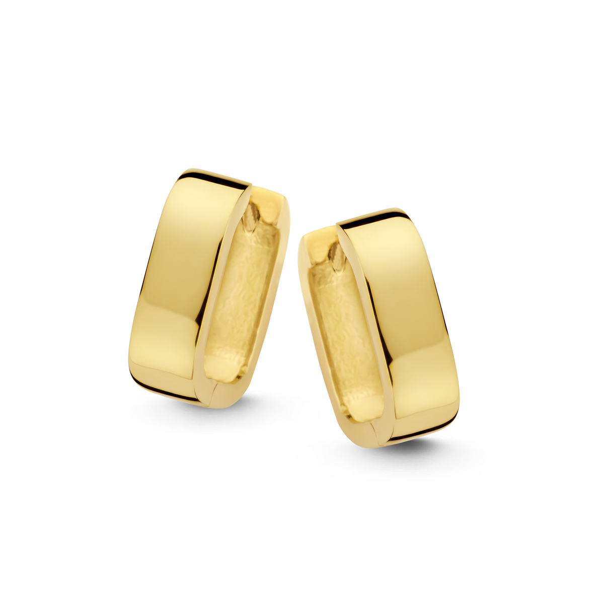 Zilver geel vergulde vierkante creolen 13*15mm Naiomy