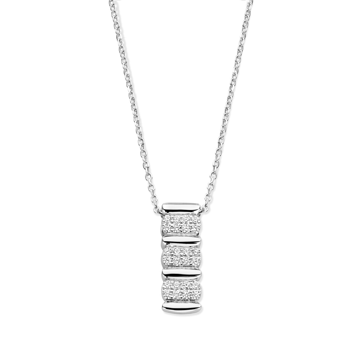 Zilveren ketting + hanger + CZ 40-42-45 cm Naiomy