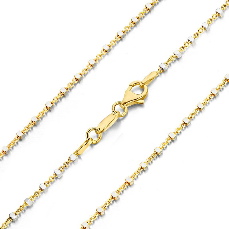 My Imenso collier zilver met goudoplaa. De collier is 90 cm lang.