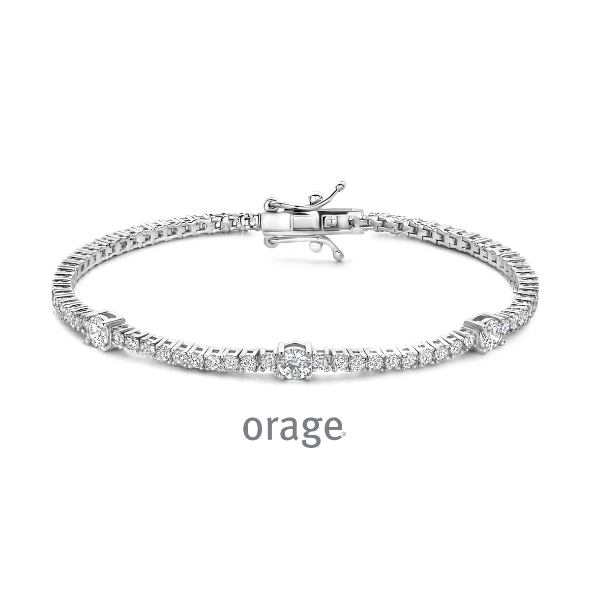 Orage armband zilver met zirkonia steentjes