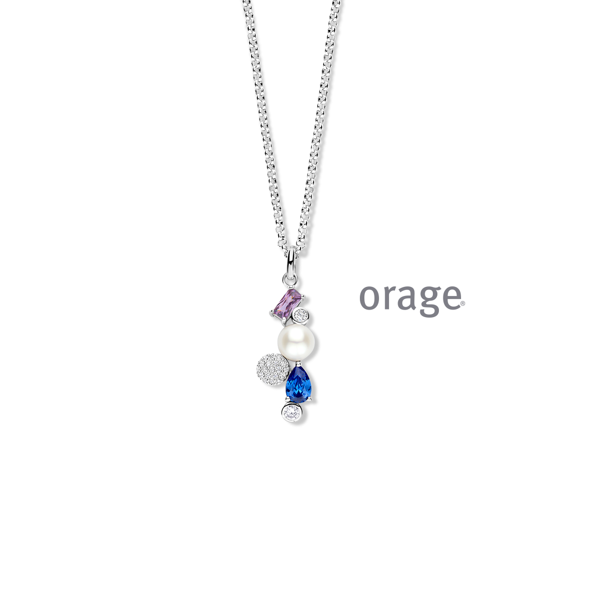 Orage ketting met hanger zilver