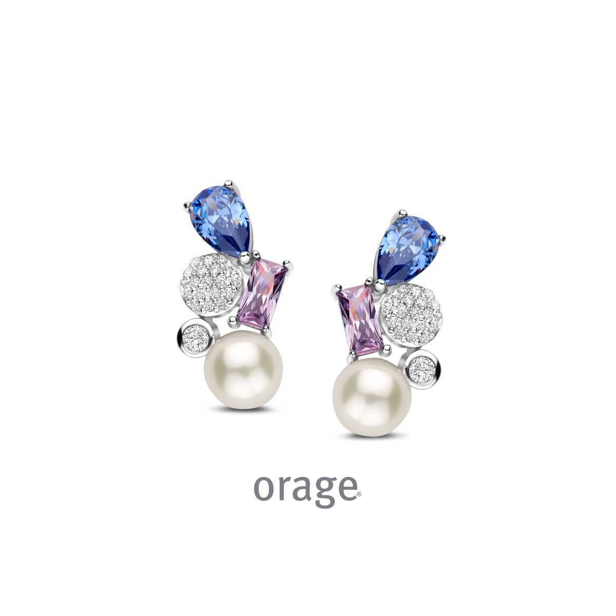 Orage oorstekers zilver 