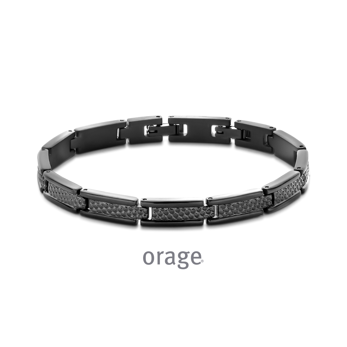 Orage armband zwart staal