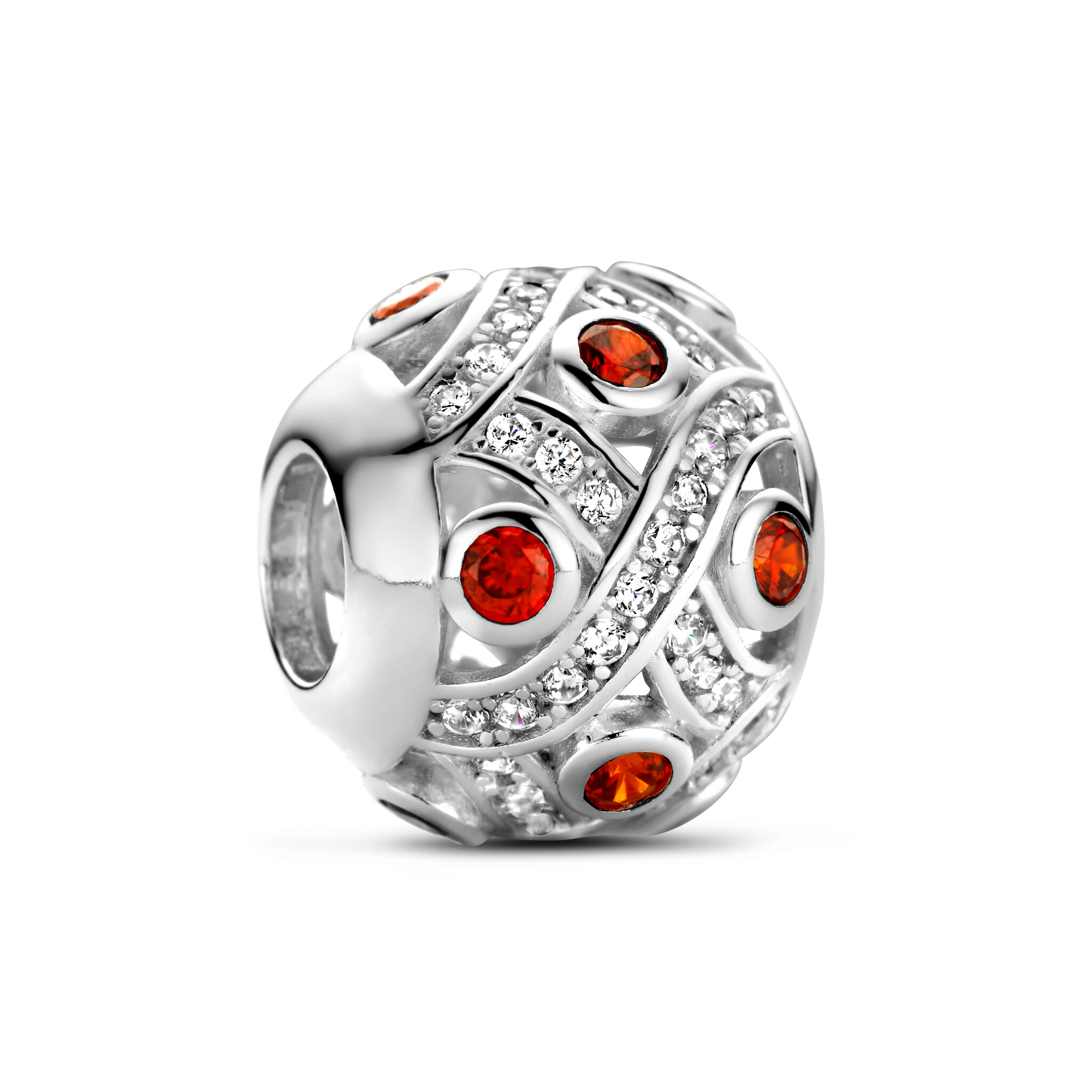 Rosa di Luca 664.022 Bedel met Witte en Rode Zirkonia