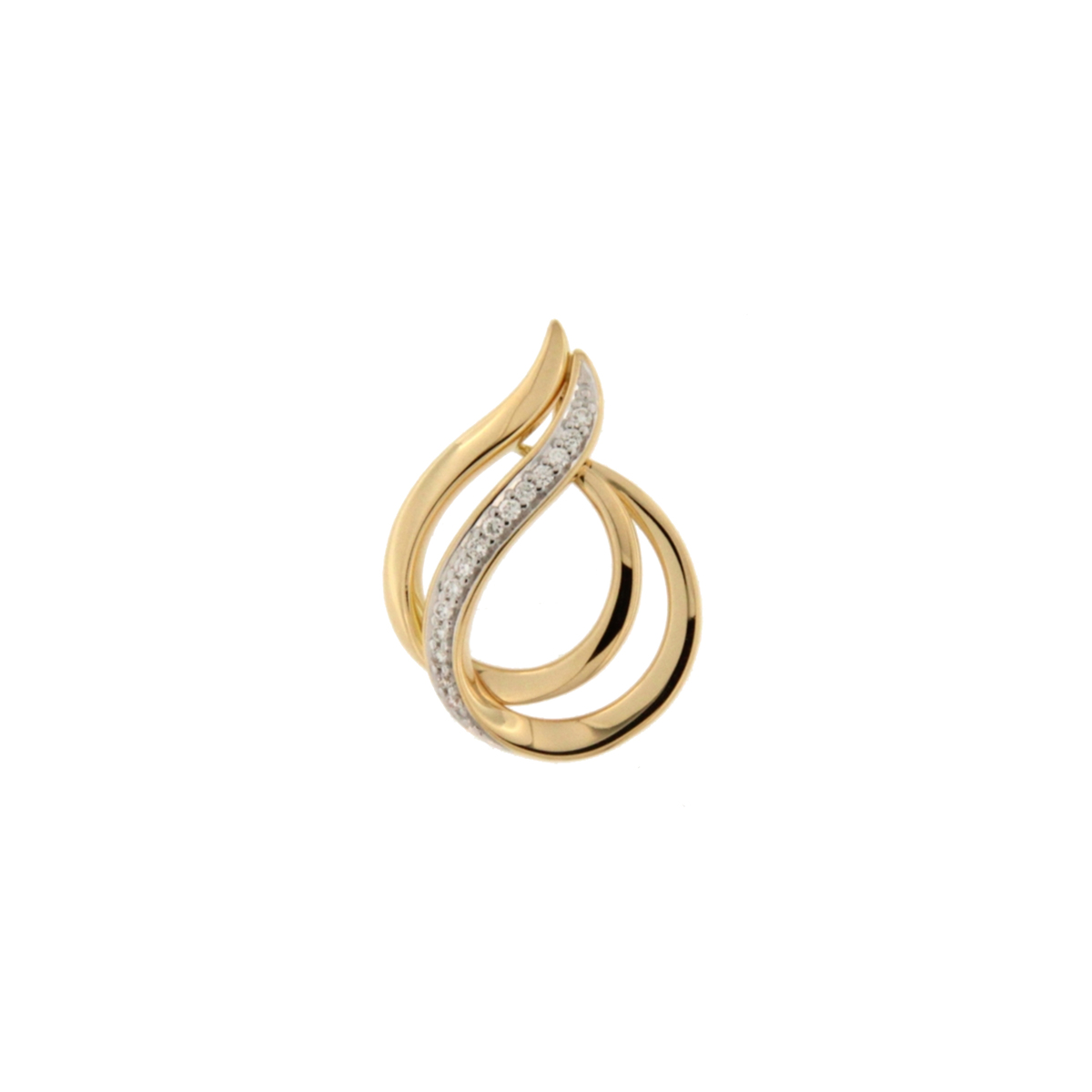 Hanger in Geel en Wit goud 18 k met 15Diamant(en) briljant slijpsel0.06 ctSiG-H