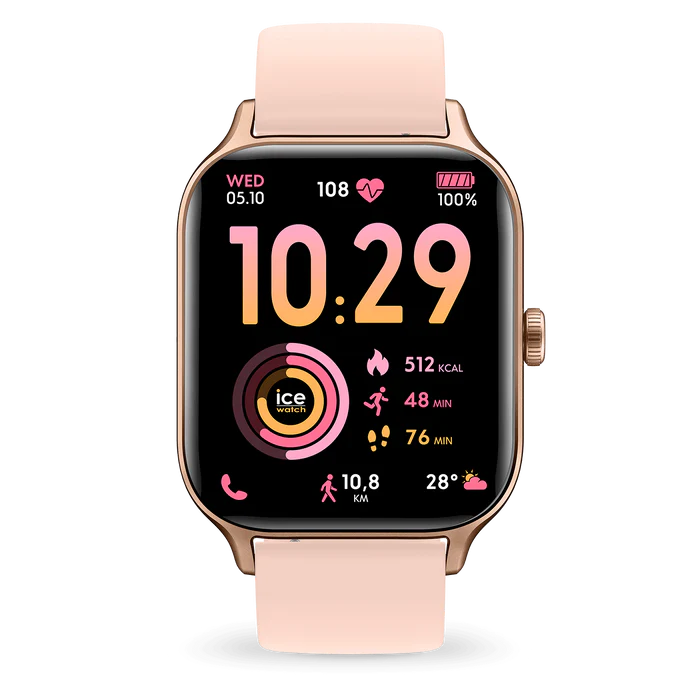 De ICE fit RT 3.0 is het ideale verbonden horloge voor ambitieuze atleten met een passie voor prestaties. Het elegante ontwerp, het lichtgevende AMOLED-scherm, de roze siliconen band en de geavanceerde functies omvatten oproepen, meldingen, gezondheidstracking, ge&iuml;ntegreerde GPS en Strava-compatibiliteit zodat je je prestaties kunt delen. En met zijn waterbestendigheid van 5 ATM is hij zelfs in het zwembad of in de regen bij je. En met 4 GB ingebouwde opslag kun je je favoriete nummers direct vanaf je pols beluisteren terwijl je aan het trainen bent.
