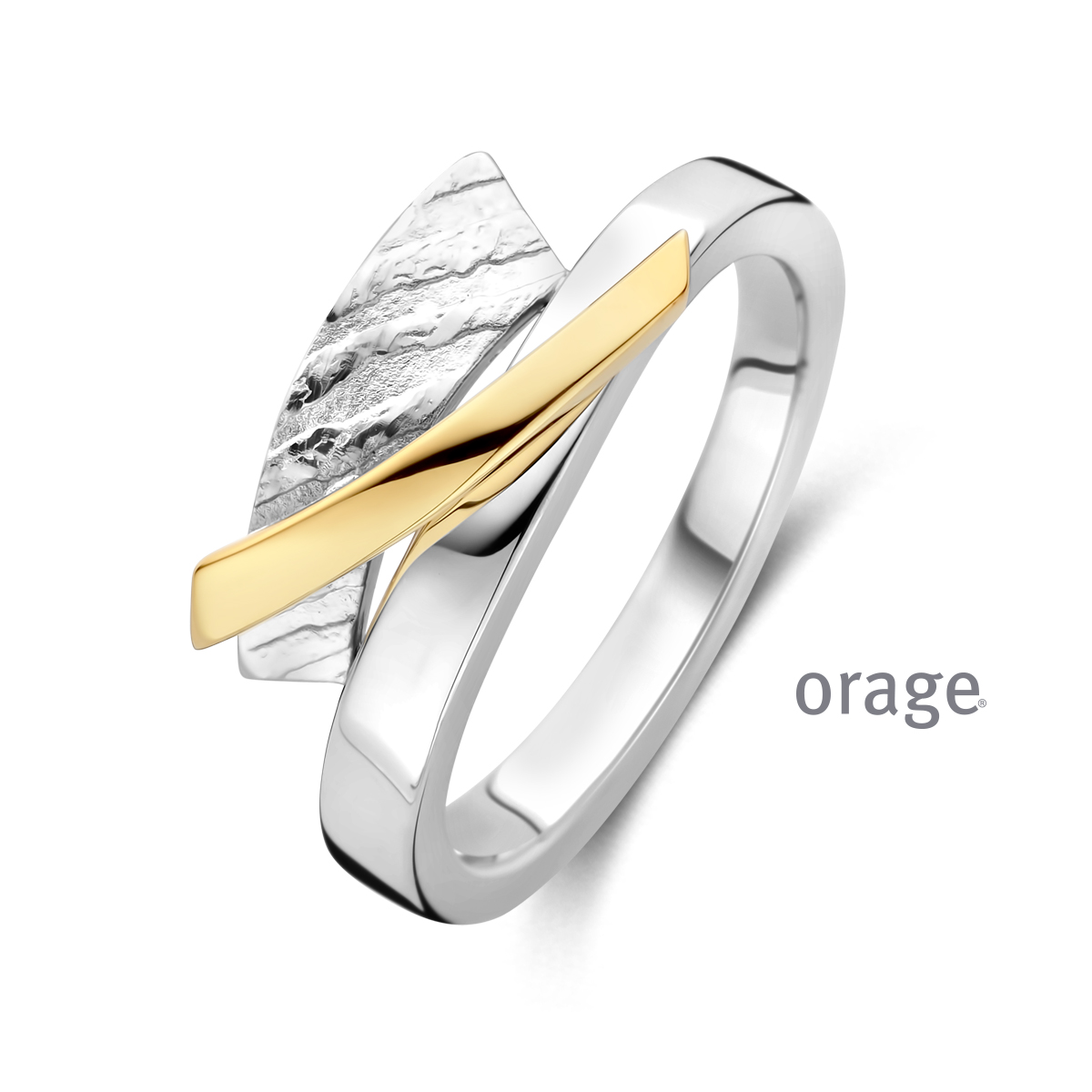 Orage Ring Zilver bicolor met zirconia