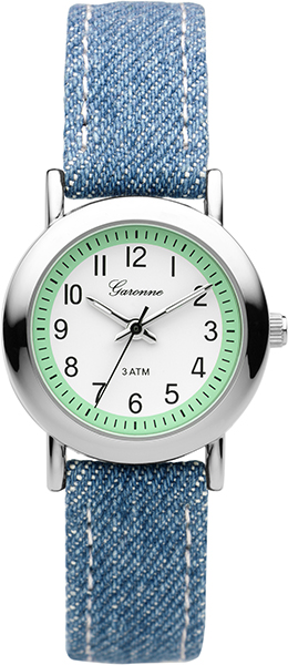 Dit is een horloge van het merk Garonne gemaakt voor meisjes.
De specificaties zijn als volgt:
Kastmaat: 27 mm
Kastdikte: 7,4 mm
Bandlengte: 180
Bandbreedte: 14
Waterdichtheid: 3 ATM / 30 Meter / 100 Feet