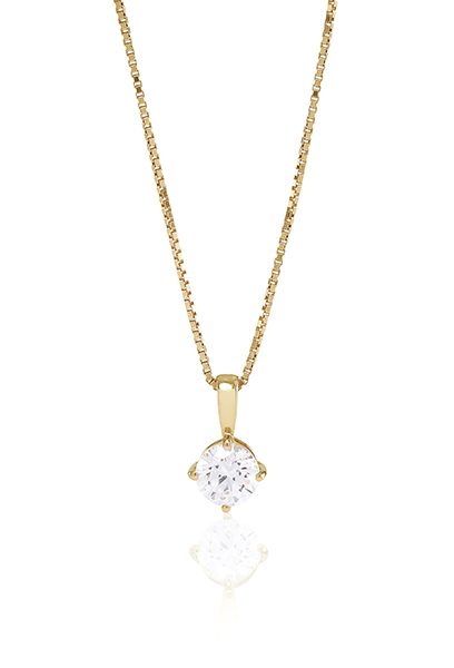 Halskette Princess Round - 18k guld