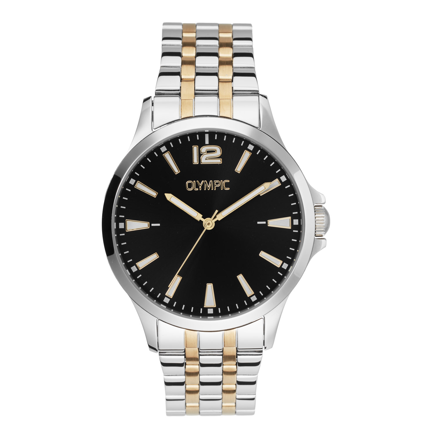 Olympic OL72HSS411B Dani Horloge Staal 40mm Bicolor
Dit unieke Olympic horloge met artikelnummer: OL72HSS411B is een herenhorloge met een classic sportieve uitstraling. Het horloge heeft een ronde stalen kast met een zwarte wijzerplaat met de 12 en in Romeinse cijfers en de andere uursaanduiding in strepen. Aan de kast zit een bicolor schakelband met een vouwsluiting. Het horloge heeft een mineraalglas, een doorsnee van 40mm en is 5ATM.

Het merk:
Een mooi horloge hoeft niet duur te zijn! Het Nederlandse horlogemerk Olympic levert stoere chronografen, slimline series, digitale uurwerken en elegante dameshorloges. De prijs-kwaliteitverhouding staat bij Olympic hoog in het vaandel met prijzen die uiteenlopen van € 34,95 tot en met € 169,00.

100% Nederlands ontwerp, waterdicht en standaard 3 jaar fabrieksgarantie.

Specificaties:
- Ronde kast Ø 40mm
- Stalen horlogekast
- Zwarte wijzerplaat
- Bicolor schakelband
- 5ATM 
- Standaard 3 jaar fabrieksgarantie
- Mineraalglas