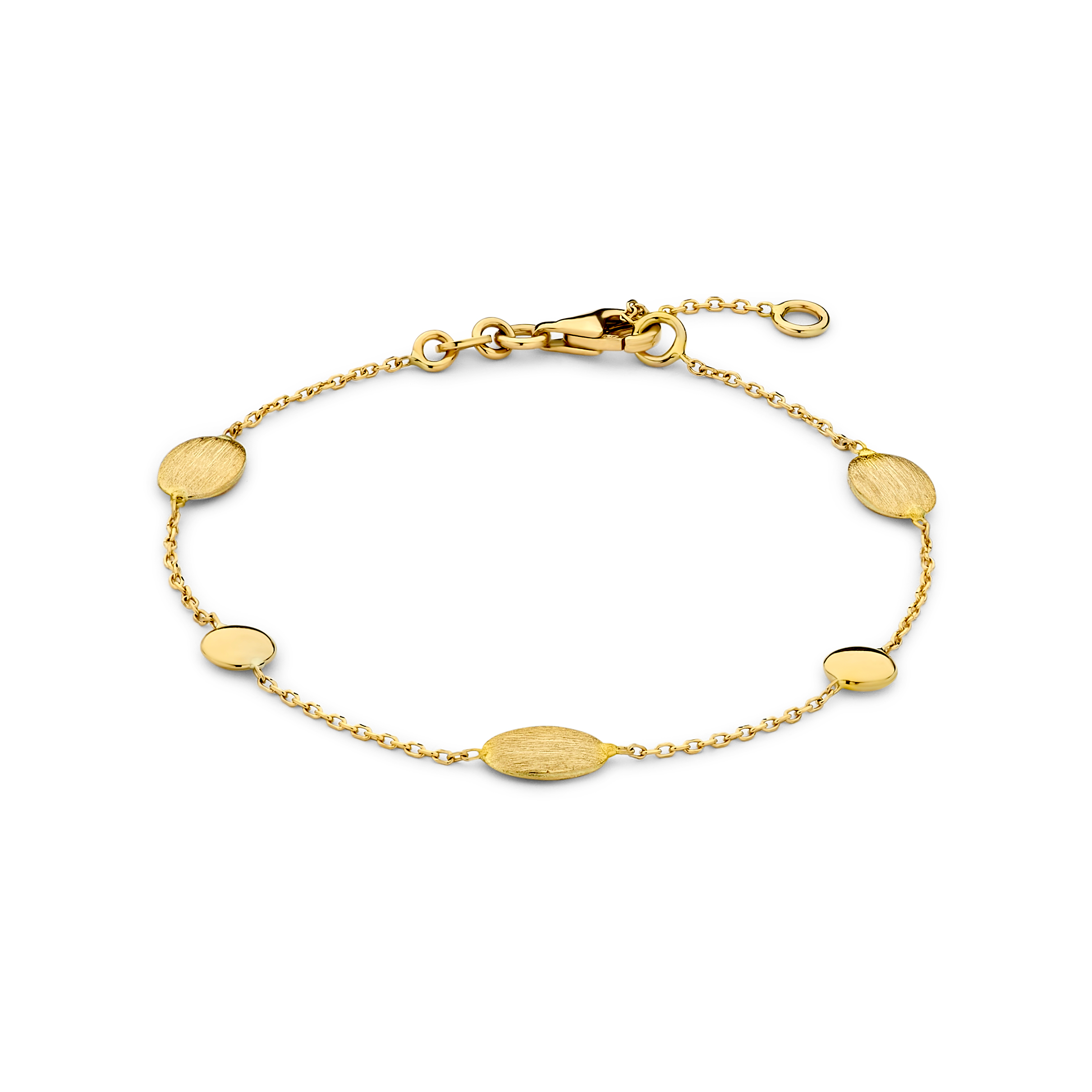 Armband 18 ka&raat geel goud mat en blinkend