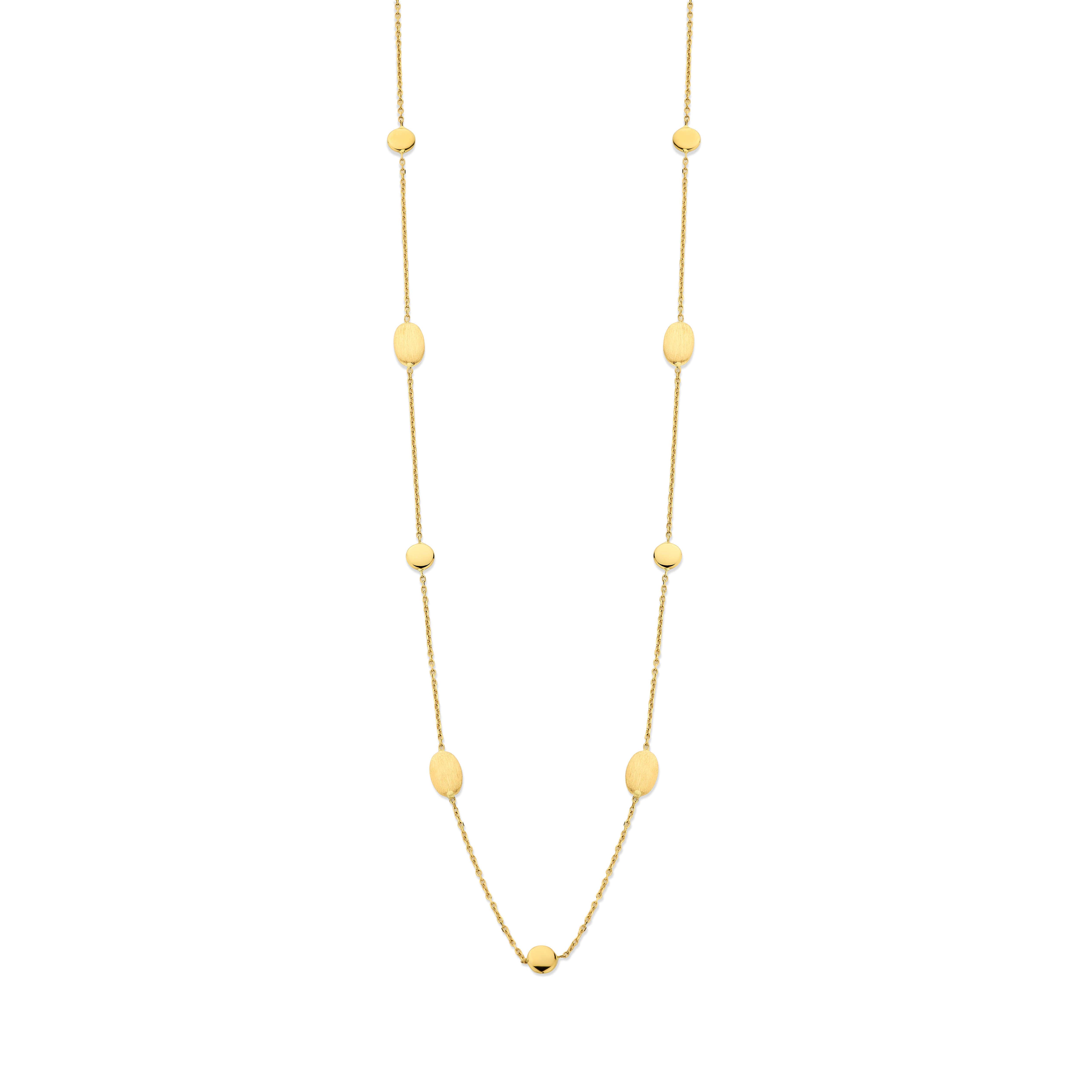 Geel goud 18 karaat ketting mat en blinkend