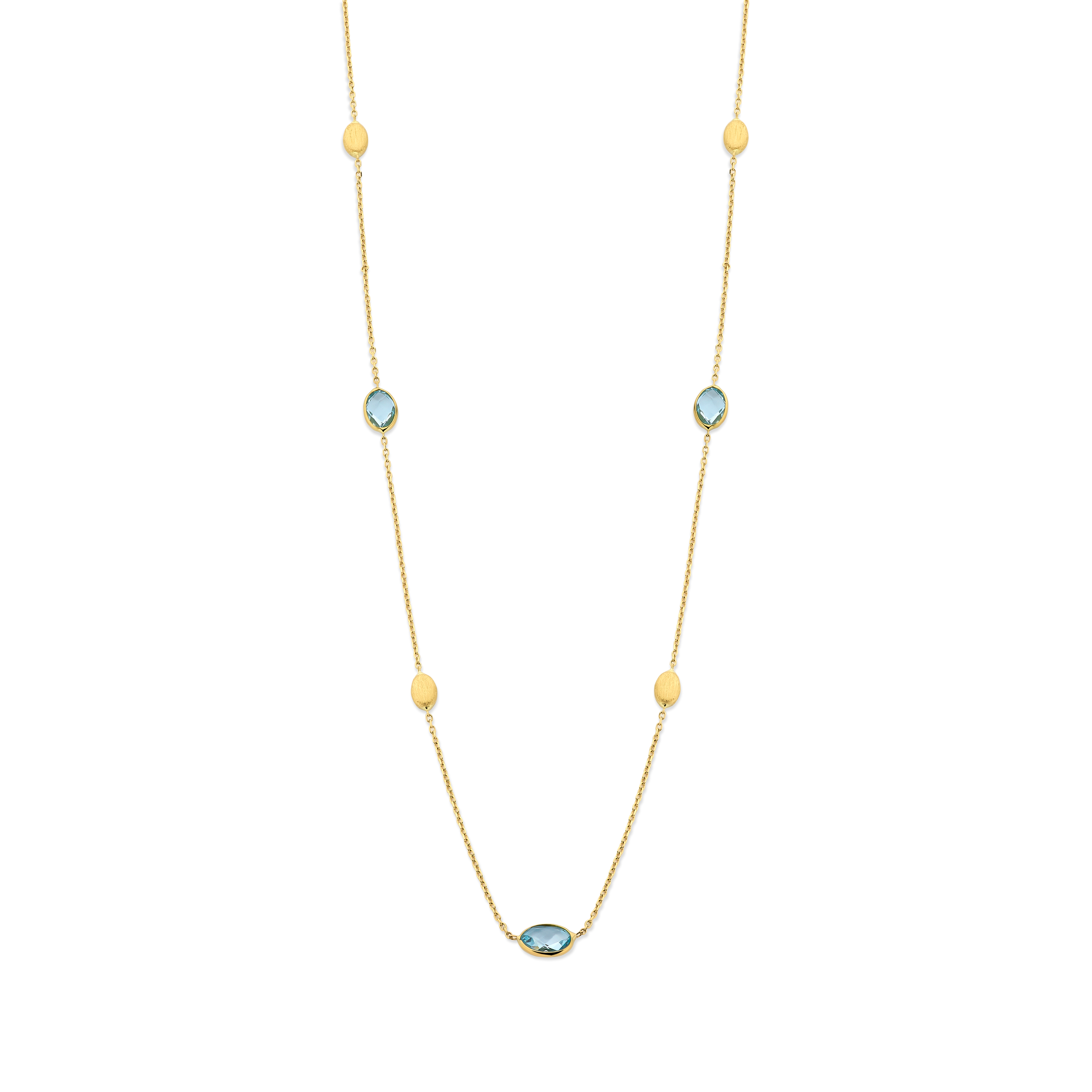 Geel gouden 18 karaat ketting met topaas 