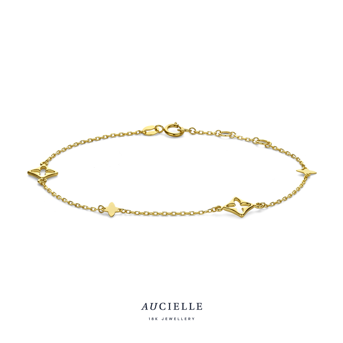 AuCielle Armband goud 18k met motief - 18cm
