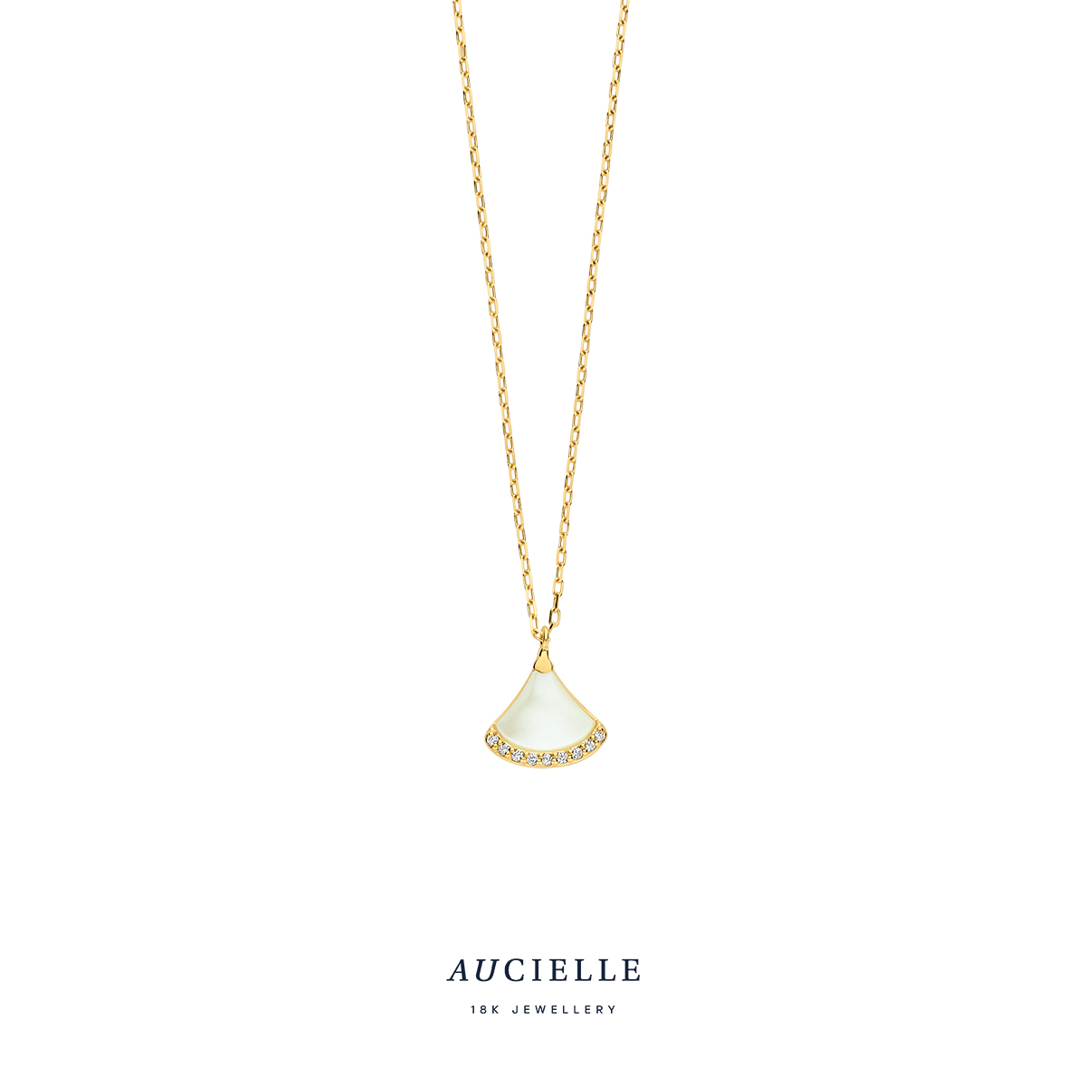 AuCielle Collier goud 18k Ginkgo Biloba - 45cm