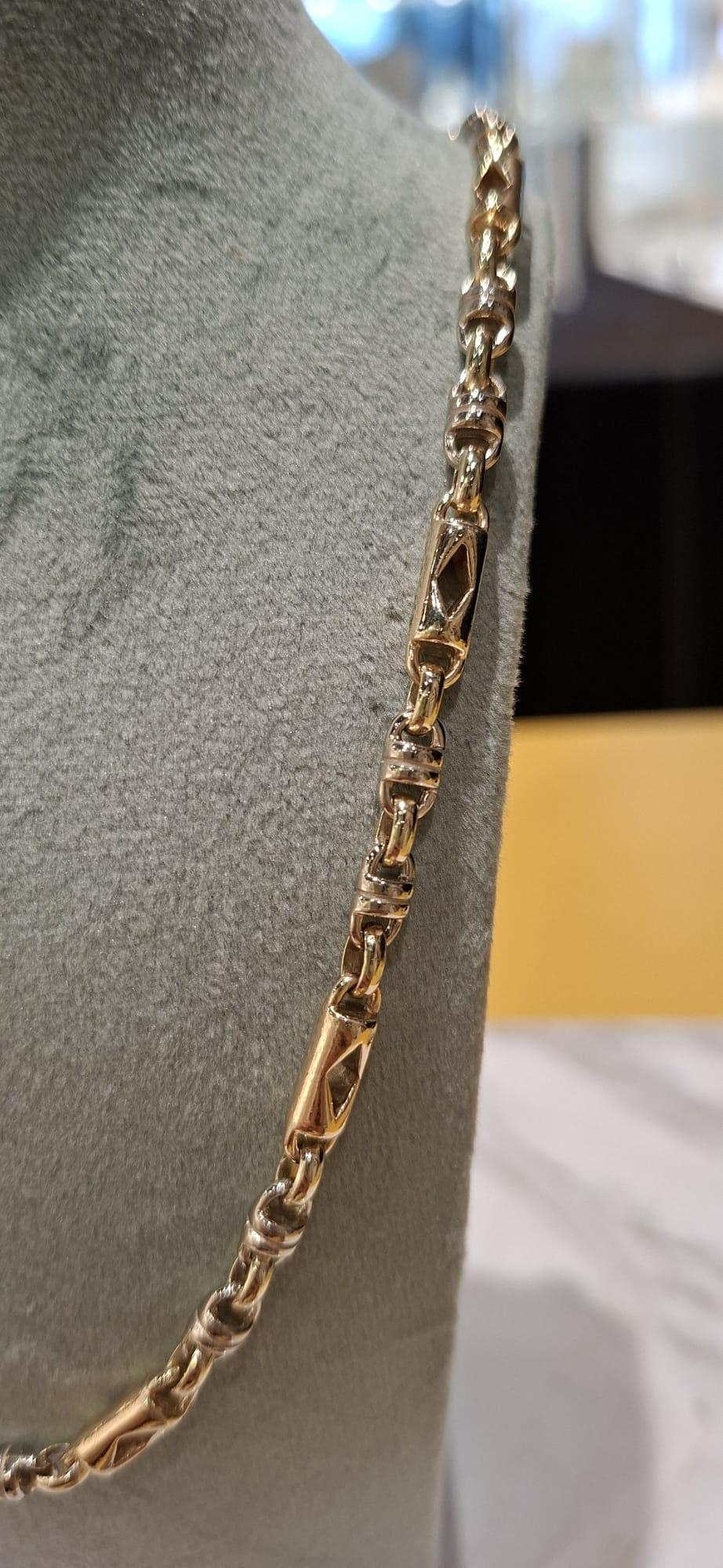 OCC-FANHERENCOLL. Geelgouden heren collier occasion. 72cm. 