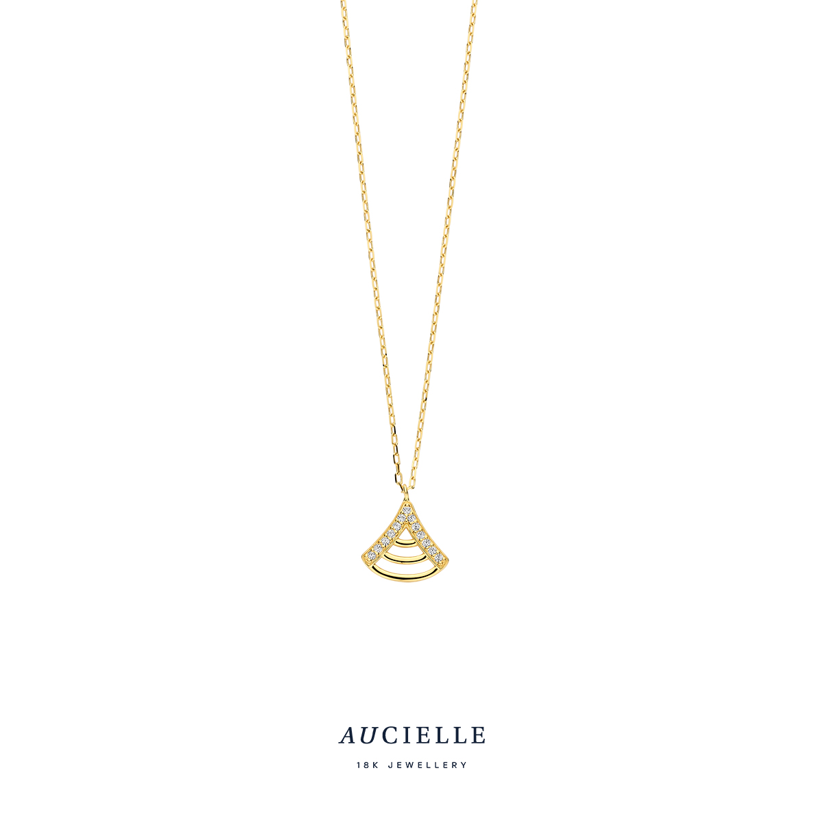 AuCielle Collier goud 18k Ginkgo Biloba - 45cm