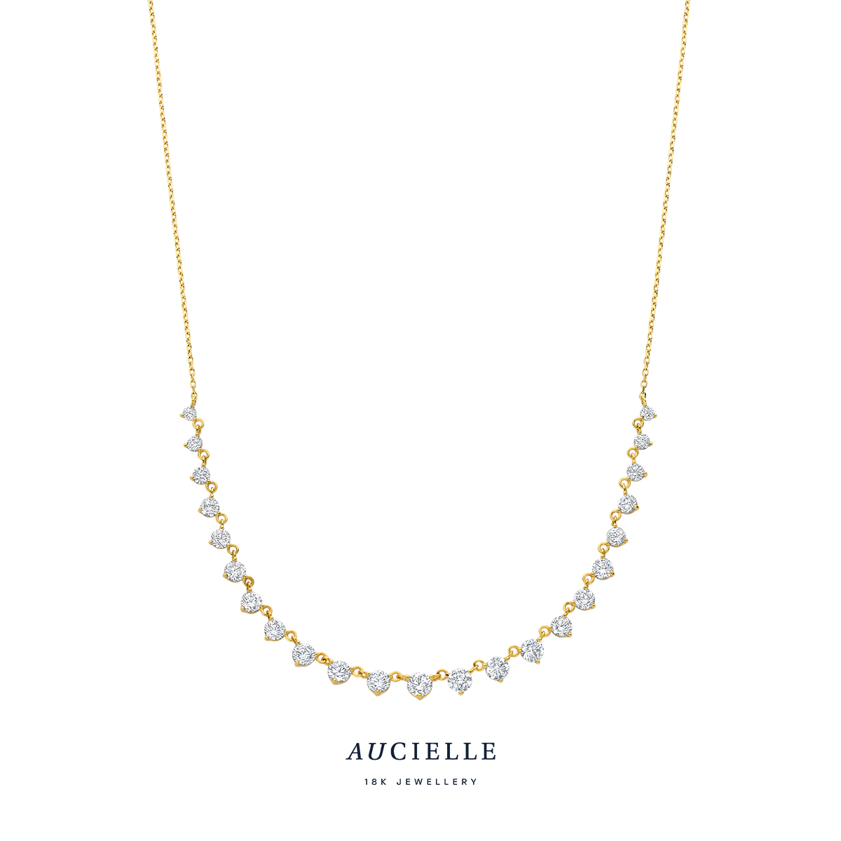 AuCielle Collier goud 18k met zirconia - 45cm