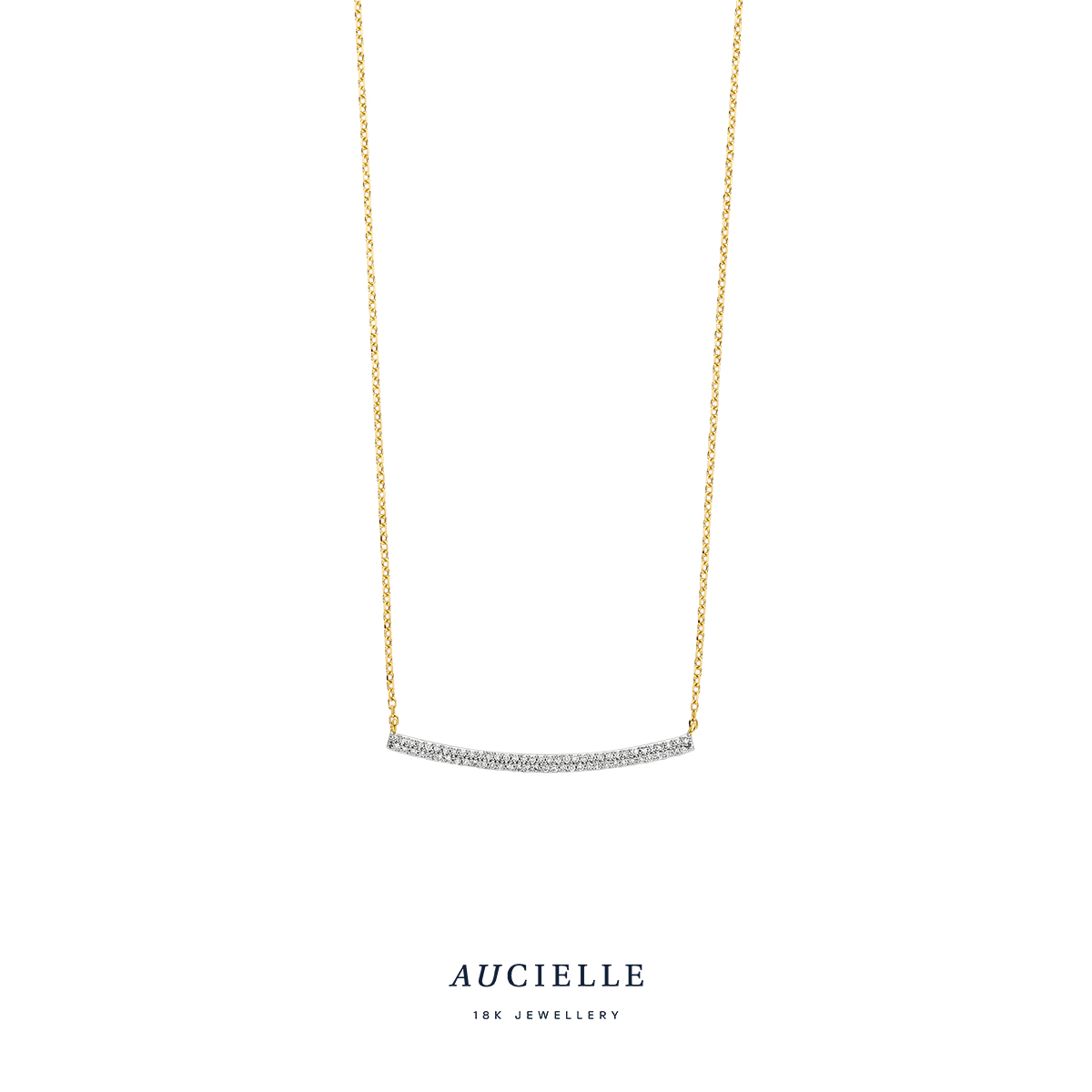 AuCielle Collier goud 18k met zirconia - 45cm