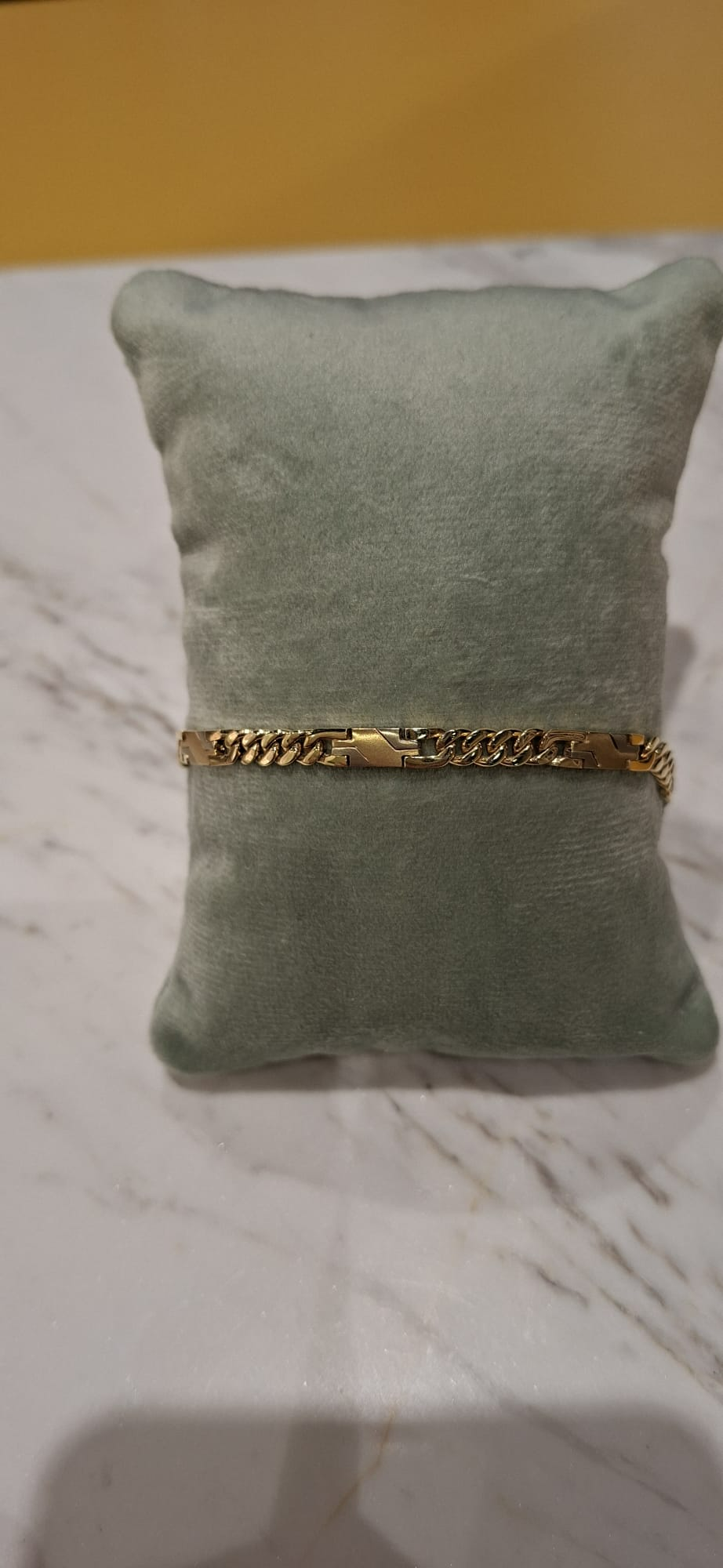 OCC-ARMBMAT. Bicolor gouden occasion armband. Gourmet met matte schakel gecombineerd. 