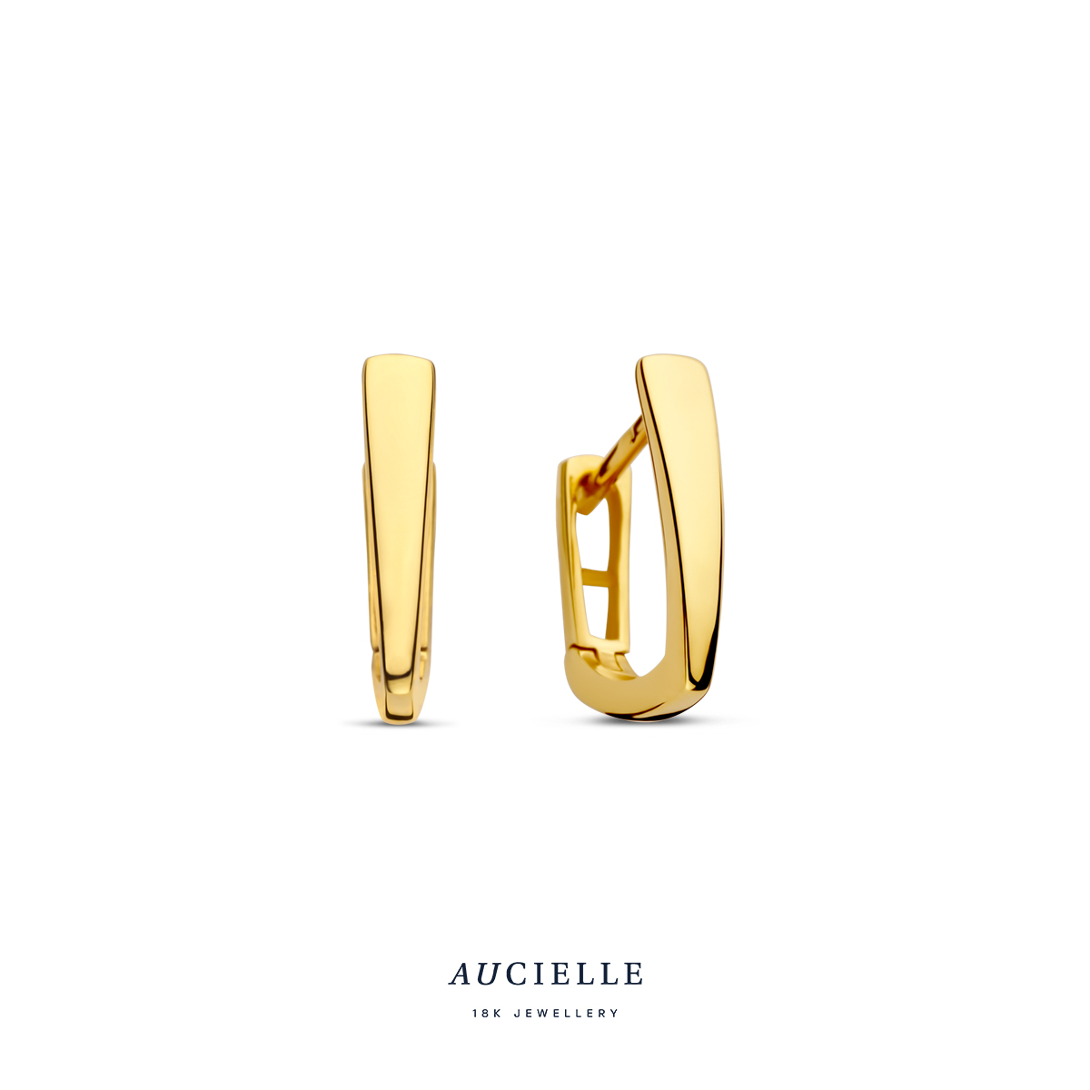 AuCielle Ooringen Goud 18k met clocksluiting