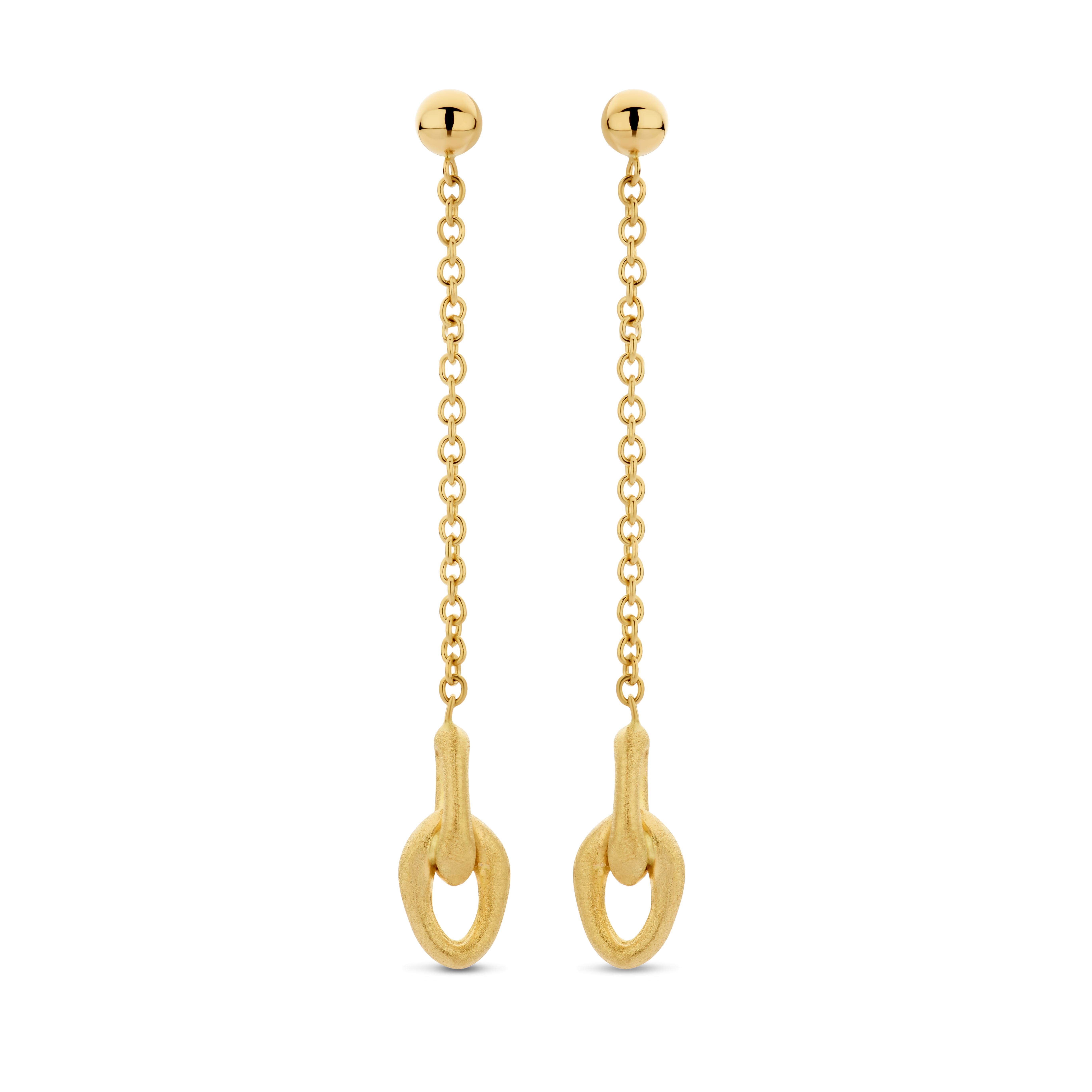 Oorslingers 18 k,araat mat goud