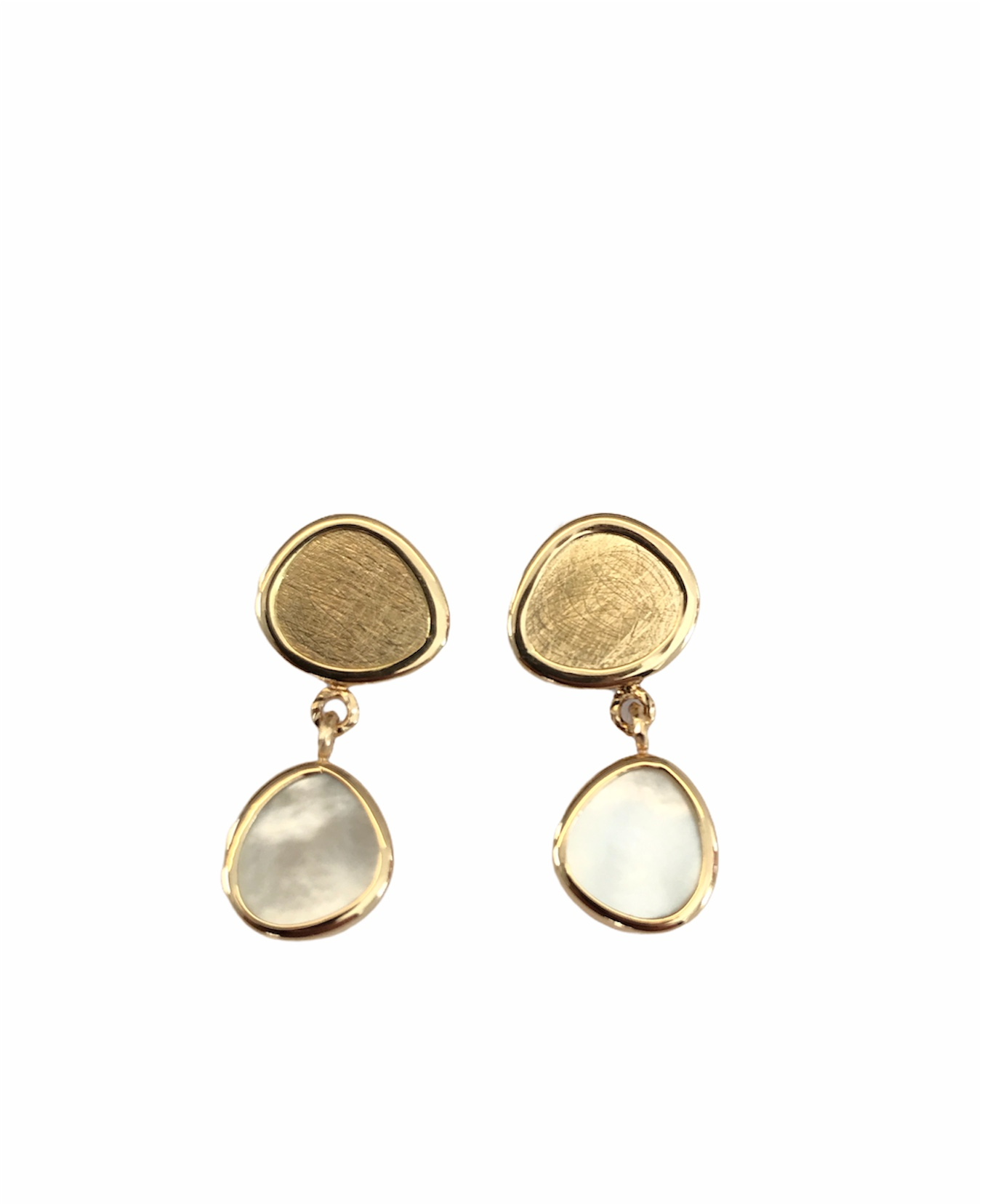 Oorbellen hangers 18 karaat met parelmoer