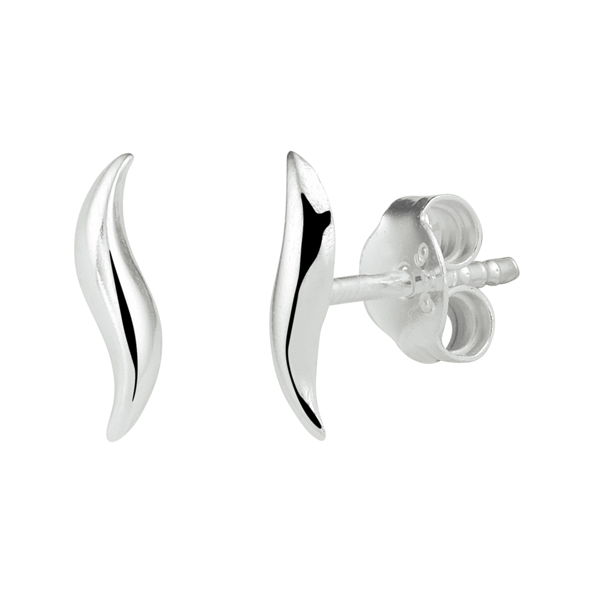 Zilveren oorknoppen.