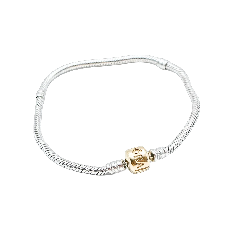 Pandora armband zilver met gouden slot 14K 