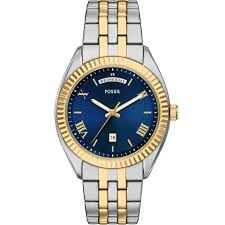 De FOSSIL HORLOGE FS6141 is een stijlvolle polshorloge met een zilverkleurige kast en een goud-zilverkleurige metalen band. Het heeft een blauwe wijzerplaat, analoge tijdsaanduiding en een datumfunctie. Met een waterbestendigheidsniveau van 5 is het ideaal voor dagelijks gebruik. Perfect te combineren met zowel formele als informele outfits voor een elegante uitstraling.