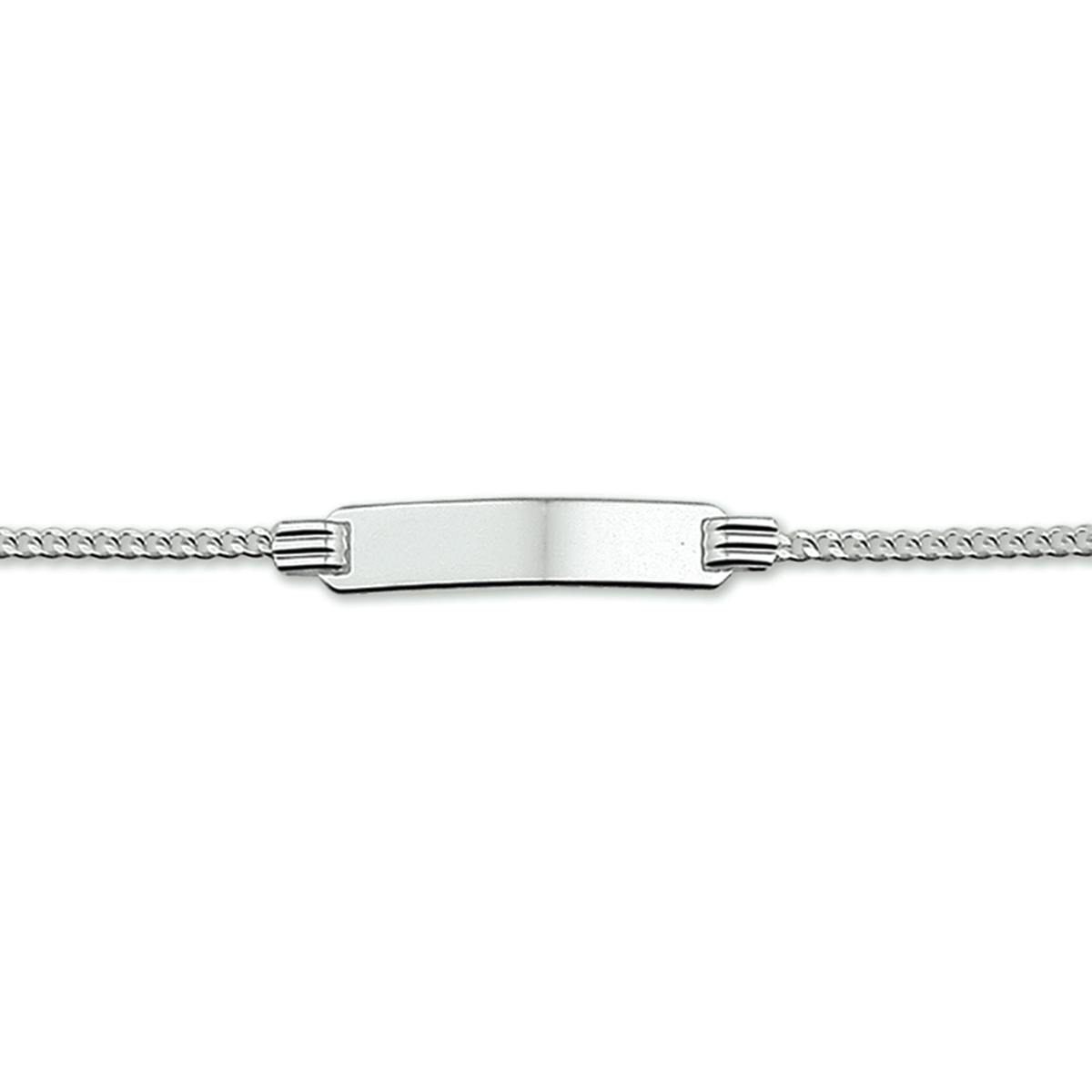 graveerarmband gourmette plaat 4,8 mm zilver gerhodineerd