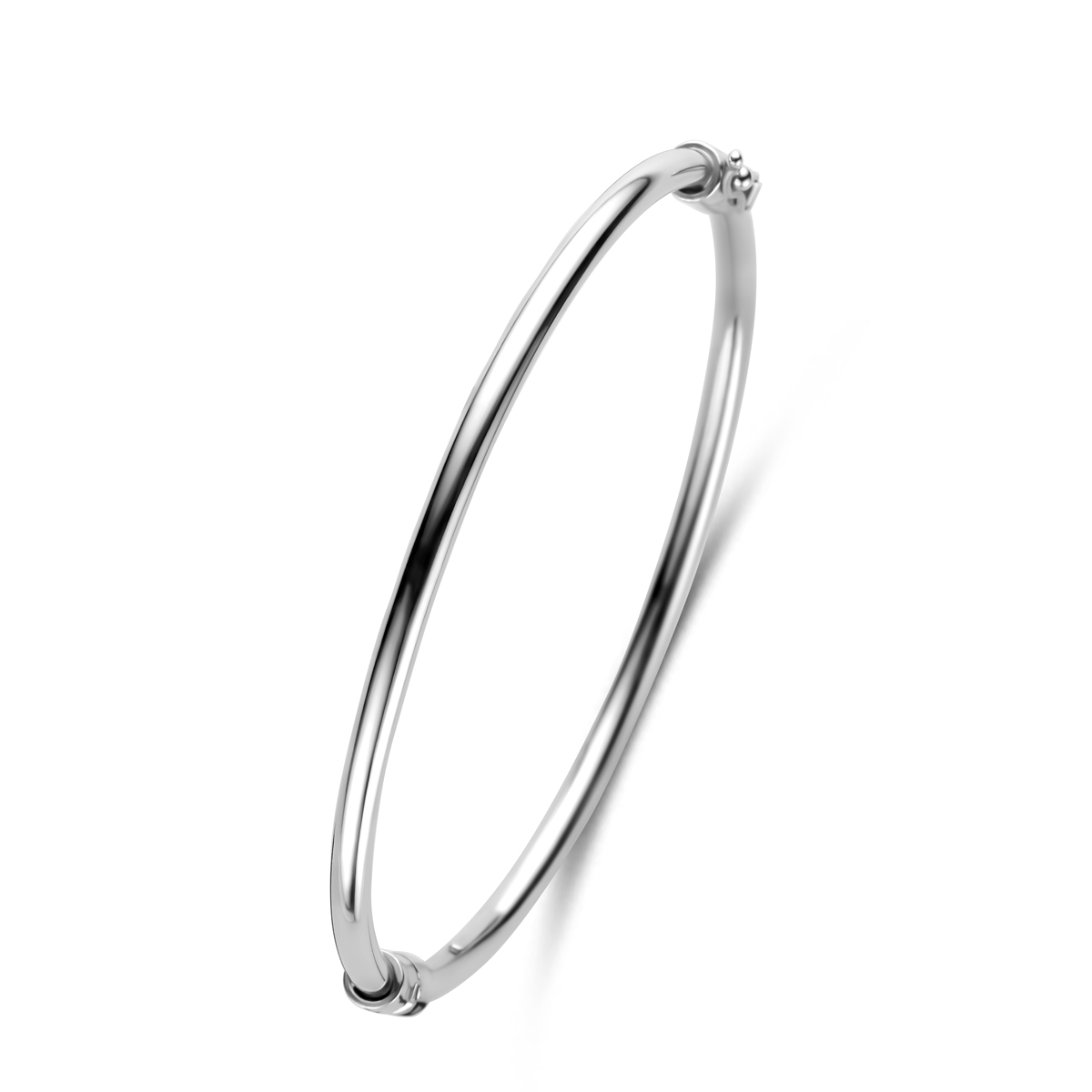 zilveren bangle armband, ronde buis 3x60mm