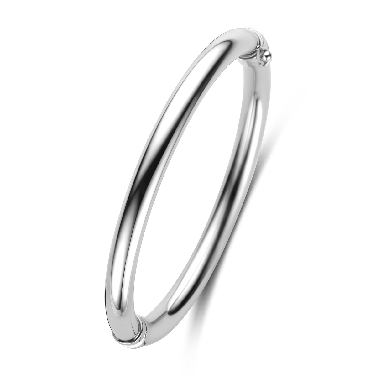 zilveren bangle armband, ronde buis 6x60mm