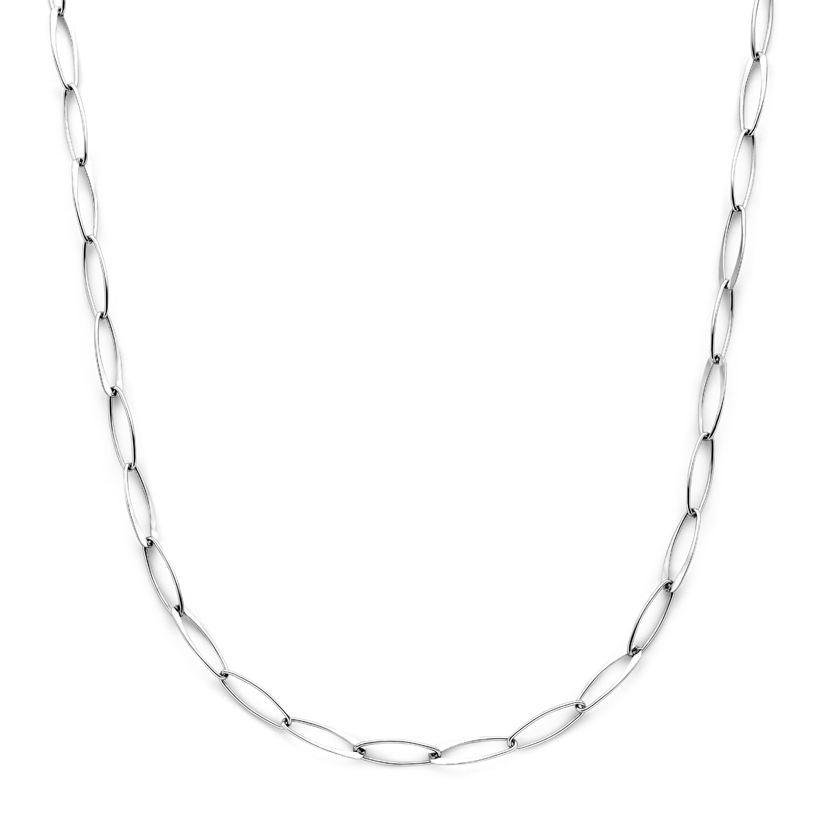 Gerhodineerd 925 zilveren collier met een draaglengte van 45cm en een schakelbreedte van 6mm. Uitgevoerd met karabijnsluiting.