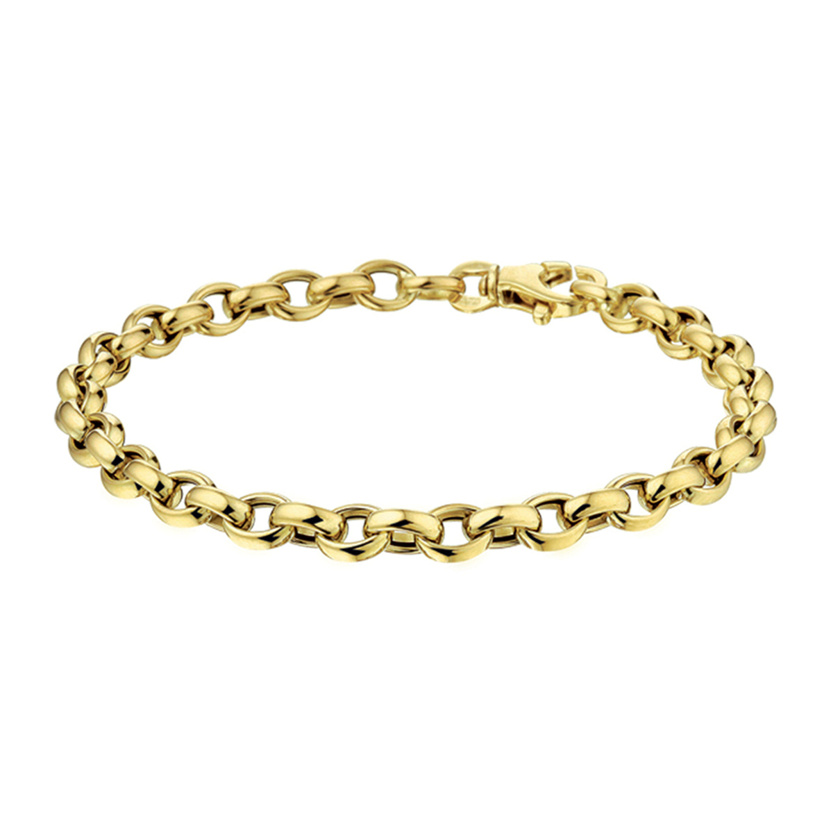 gouden armband, jasseron 5mm 19cm