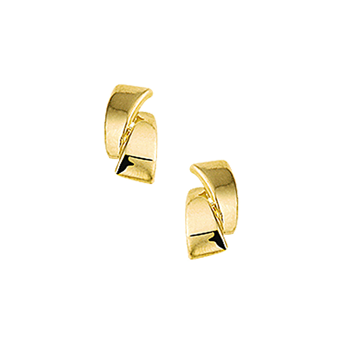 Geelgouden oorknoppen met een afmeting van 7.5x3.5mm.