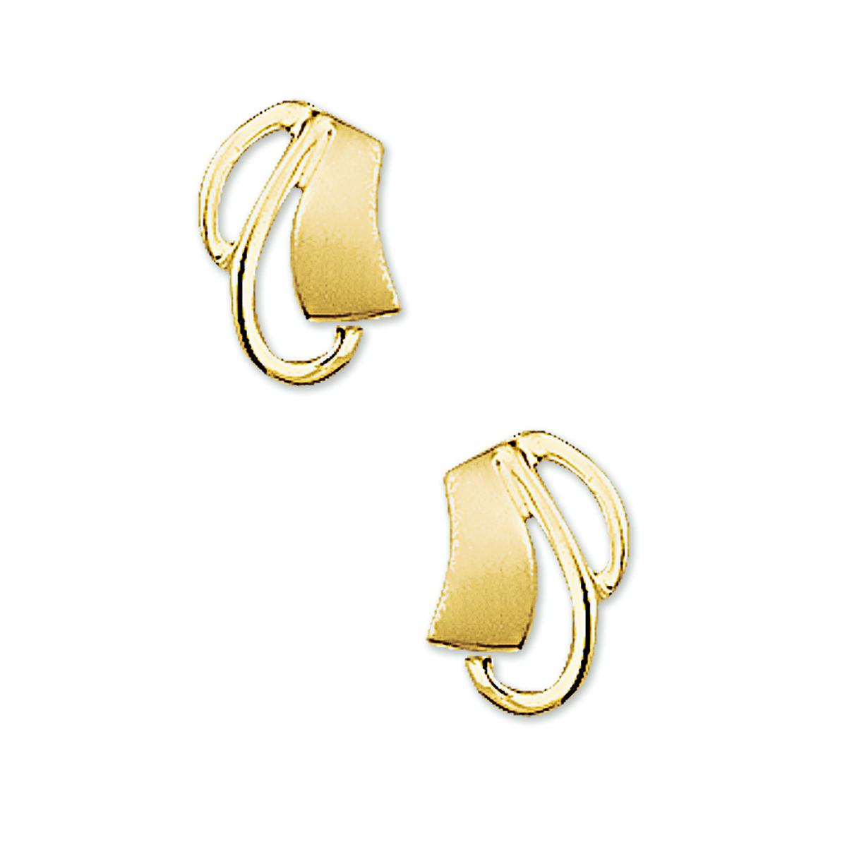 Geelgouden oorknoppen met een poli/matte afwerking.