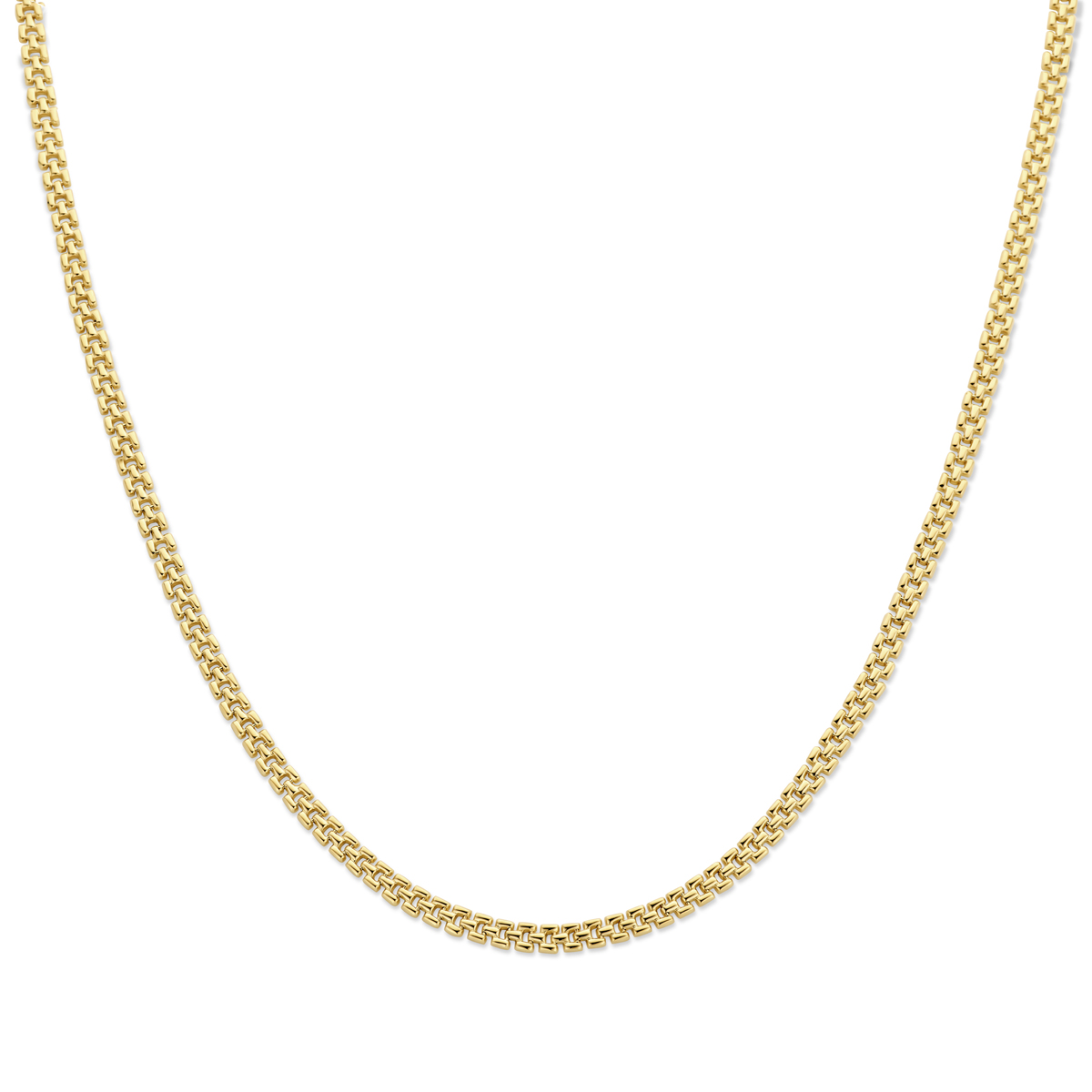 gouden collier, panter 5mm 43cm