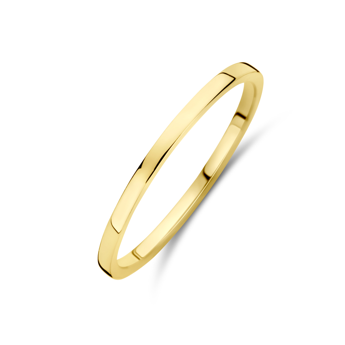 De 14krt. gladde aanschruifring is een elegante gouden ring van 14-karaat met een breedte van 1,5 mm. Ideaal om solo te dragen voor een subtiele glans of te combineren met andere ringen voor een persoonlijke look. Perfect voor dagelijks gebruik of speciale gelegenheden. Verkrijgbaar in maat 54. Voeg tijdloze elegantie toe aan je sieradencollectie!