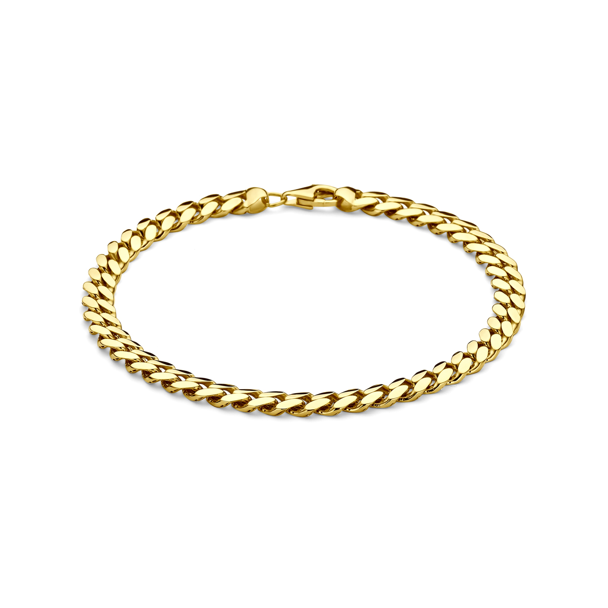 gouden armband, bol gourmet 5,7mm 22cm