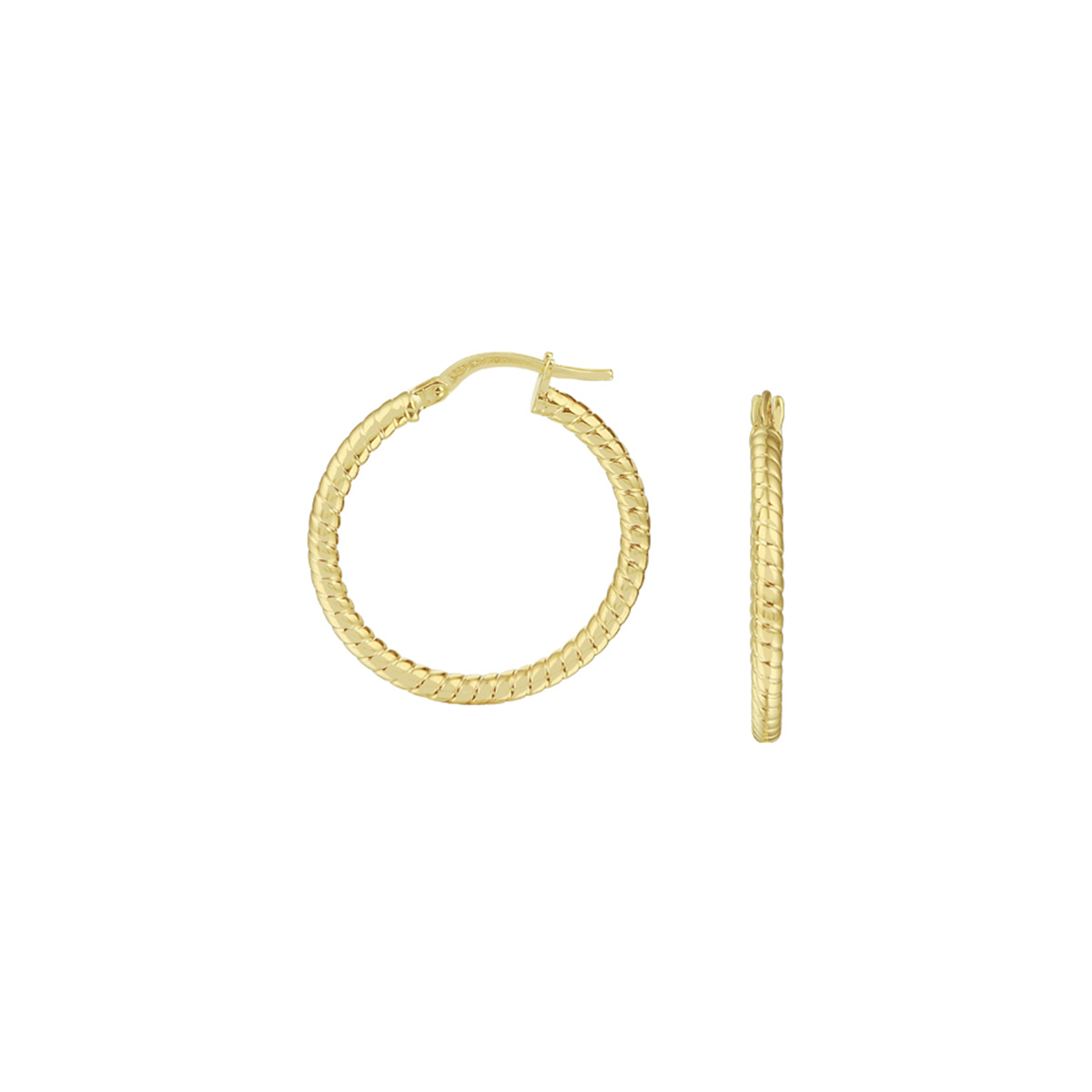 14k Geelgouden oorringen met een 925 zilveren kern. De oorringen hebben een dikte van 2.2mm.