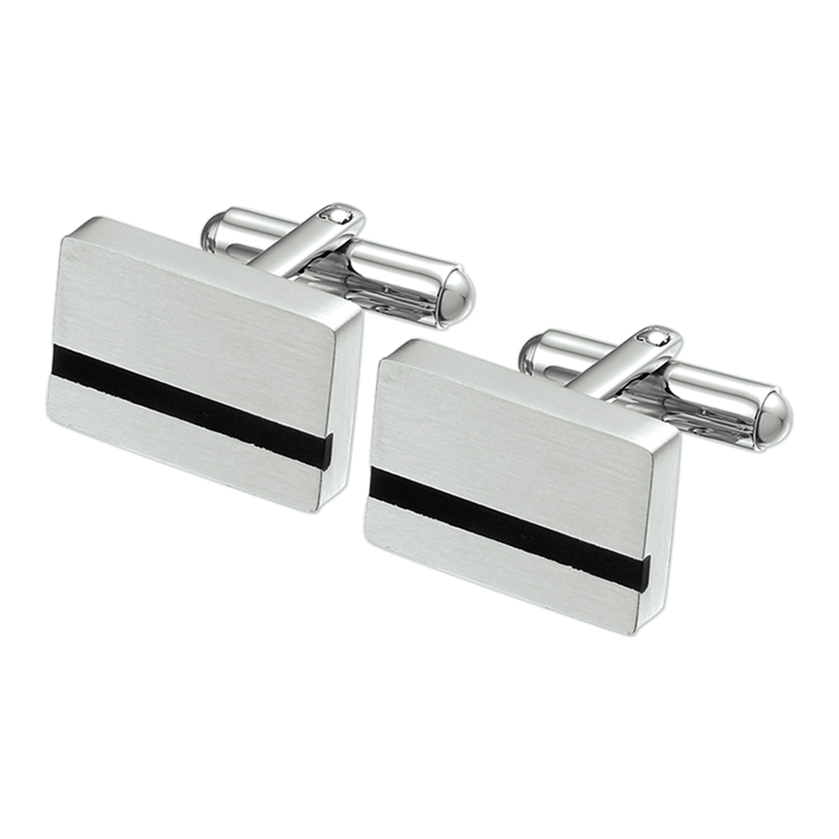 Huiscollectie - Stalen manchetknopen met een poli/matte afwerking, 12.2x18.1mm - 6503684