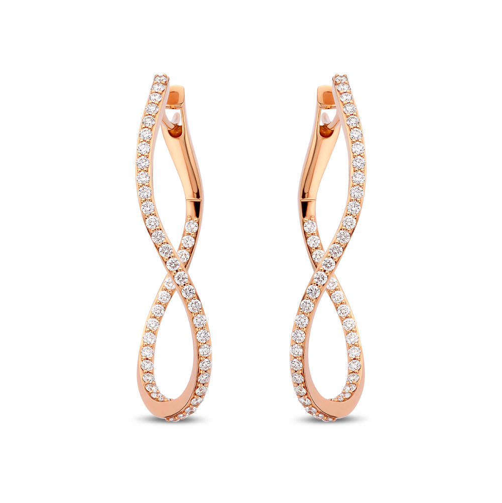 De Bigli Infinity oorringen, modelnummer 23O106RDIA, zijn luxe sieraden onder de categorie 'JEWEL' met type 'PENDANT'. Ze stralen elegantie uit met schitterende diamanten. Perfect te combineren met een stijlvolle avondjurk of een chique outfit voor een speciale gelegenheid. Draag ze als statement piece om je look compleet te maken en te laten stralen.
