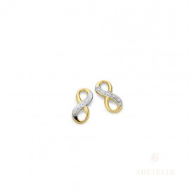 Aucielle oorstekers goud 18k bicolor infinity 