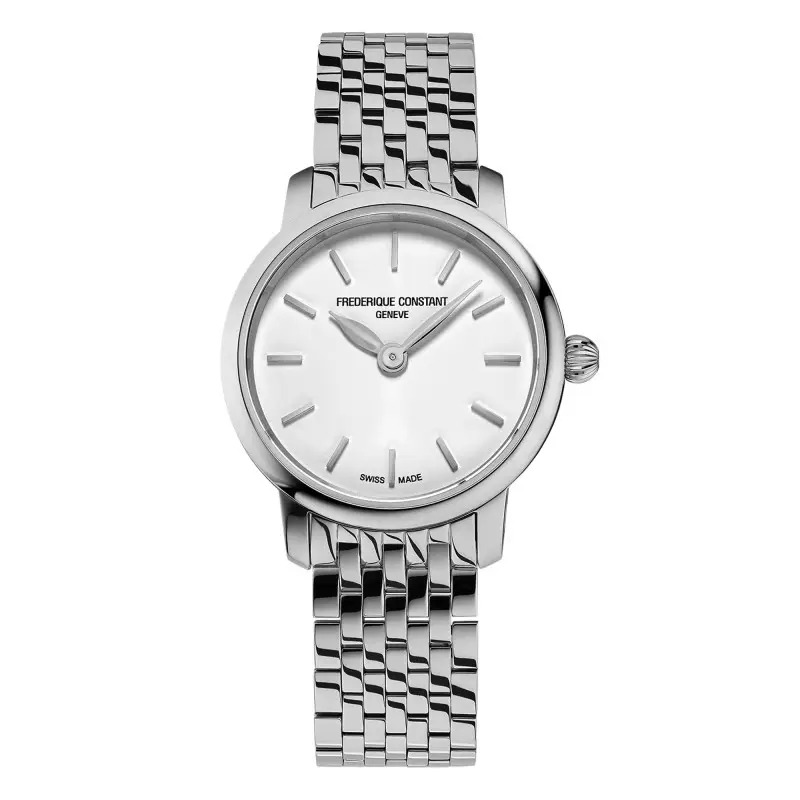 De Frédérique Constant Montre Slimline Ladies Mini FC-200S6B is een elegante damespolshorloge. Dit model heeft een verfijnd en slank ontwerp dat perfect past om iedere pols, ideaal voor dagelijks gebruik of speciale gelegenheden. Combineer het met een stijlvolle outfit om een vleugje luxe aan je look toe te voegen. Een tijdloze keuze voor elke modebewuste vrouw.