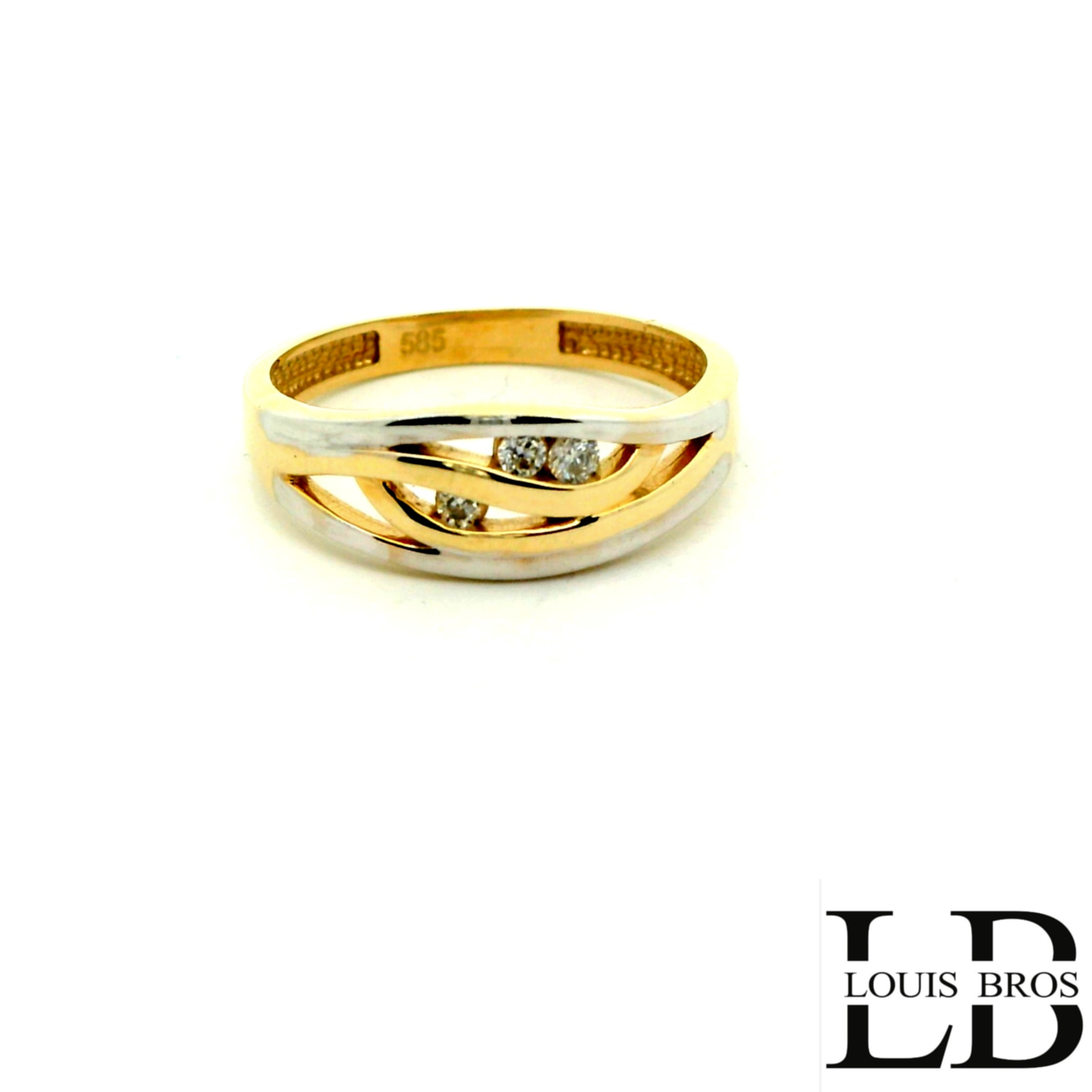 Deze prachtige bicolor ring van 14 karaat goud (2.52 gr) combineert het beste van twee werelden: het warme geelgoud en het elegante witgoud. De subtiele samensmelting van beide kleuren zorgt voor een tijdloze en moderne uitstraling. In het midden schitteren fijn gezette zirkonias, die de ring een luxueuze glans en verfijnde uitstraling geven.

Dankzij het stijlvolle ontwerp is deze ring perfect te dragen bij elke gelegenheid — van dagelijks gebruik tot feestelijke momenten. Een juweel dat elegantie, klasse en vakmanschap in één ontwerp verenigt.

Kenmerken:

Materiaal: 14 karaat bicolor goud (geelgoud & witgoud)

Steensoort: Zirkonias

Afwerking: Glanzend & verfijnd gezet

Stijl: Elegant, tijdloos, modern

Merk: Louis Bros.
De ring is verkrijgbaar in meerdere afmetingen.