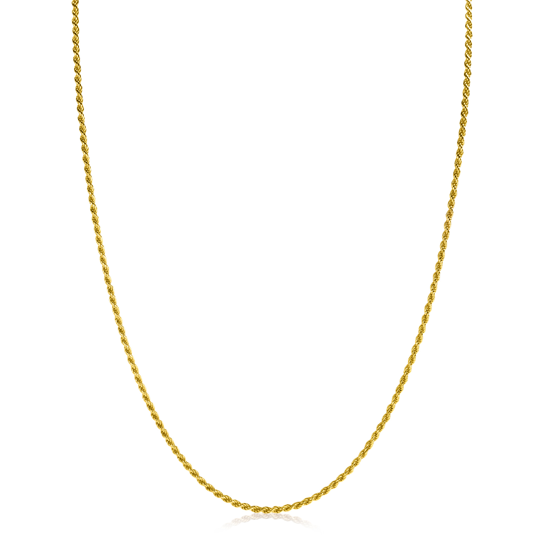 70cm ZINZI gold plated zilveren koord ketting ZILC-K70G