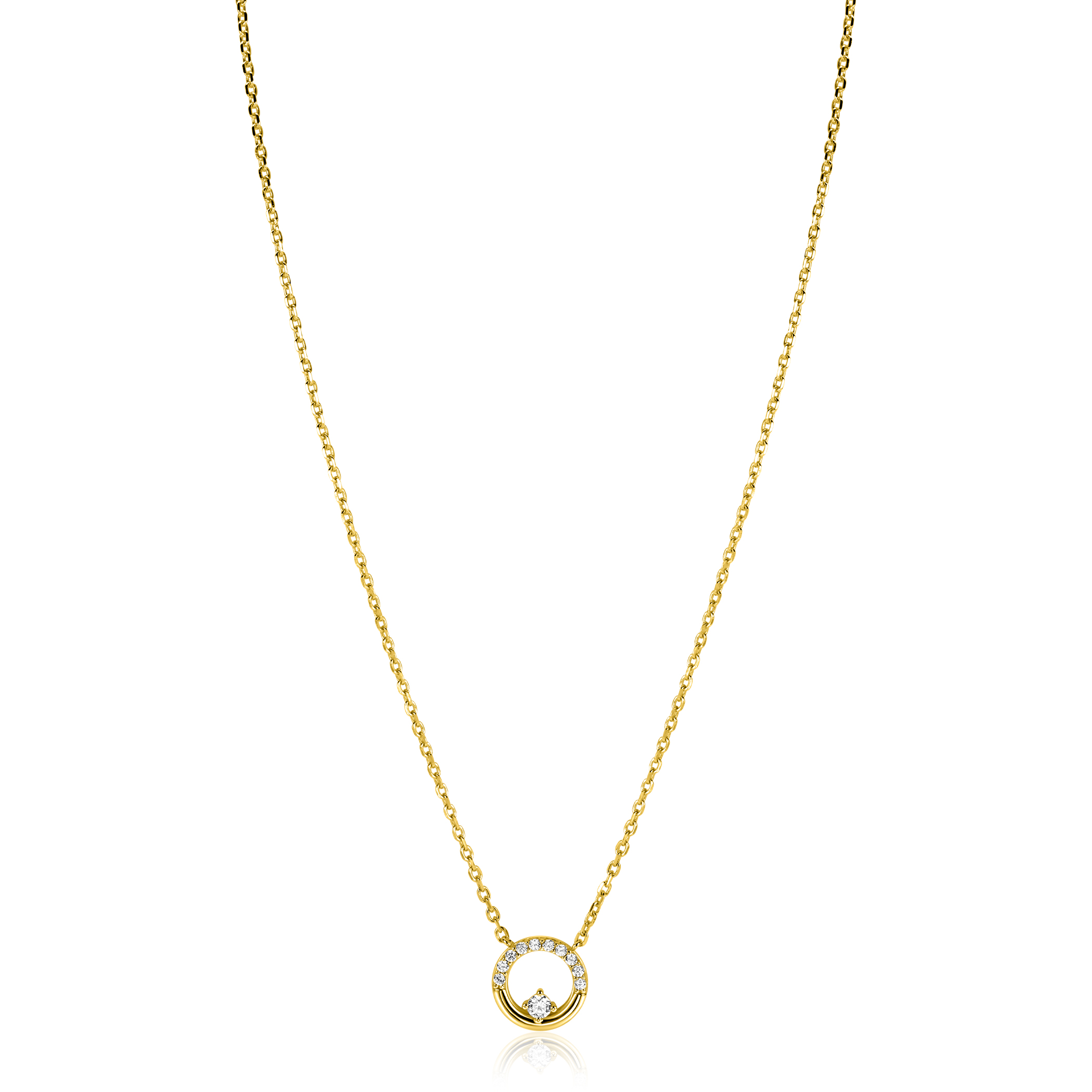 zilveren geelverulde zinzi collier